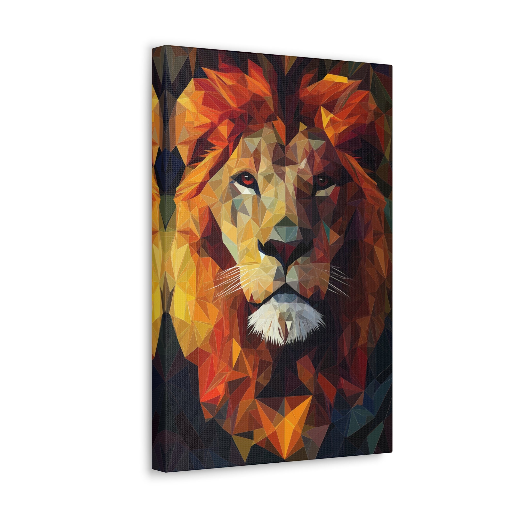 Crystalline Lion Canvas Wall Art - SynthFrame