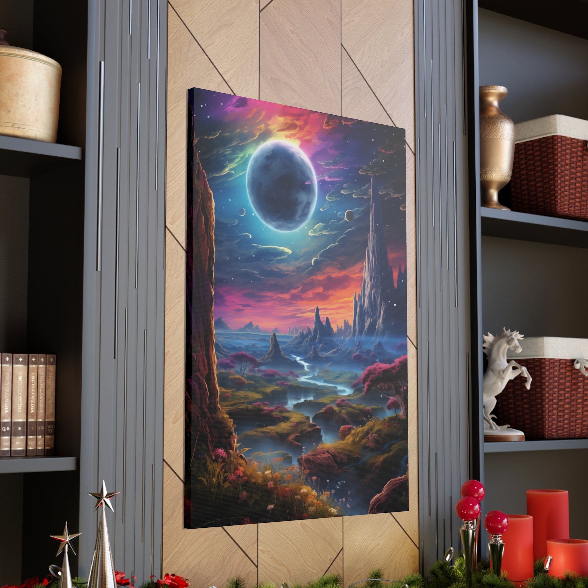 Vibrant Alien Planet 3 Canvas Wall Art - SynthFrame