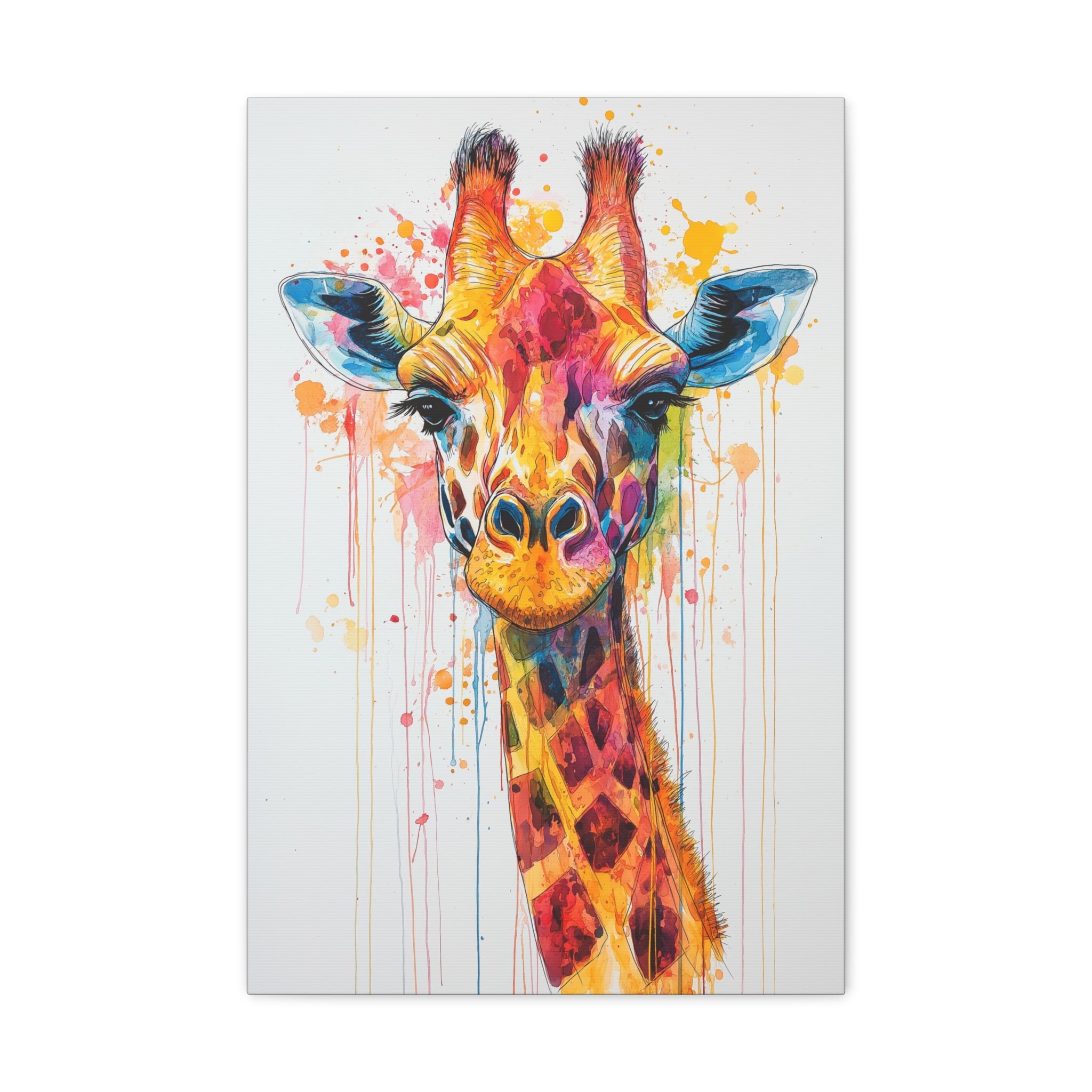 Watercolor Giraffe Canvas Wall Art - SynthFrame