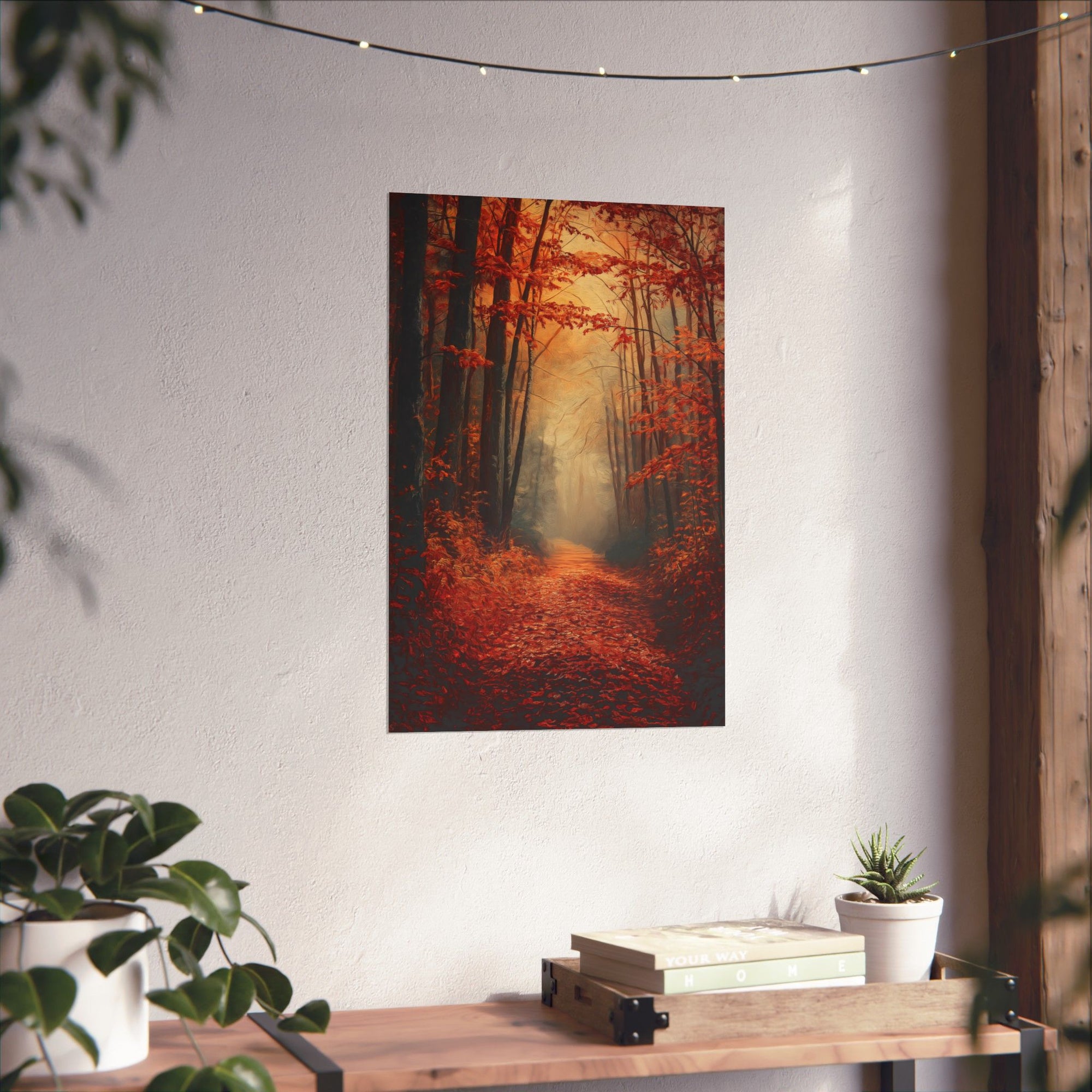 Autumn Forest Path Poster Wall Art - SynthFrame