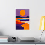 Abstract Coastal Sunset Poster Wall Art - SynthFrame