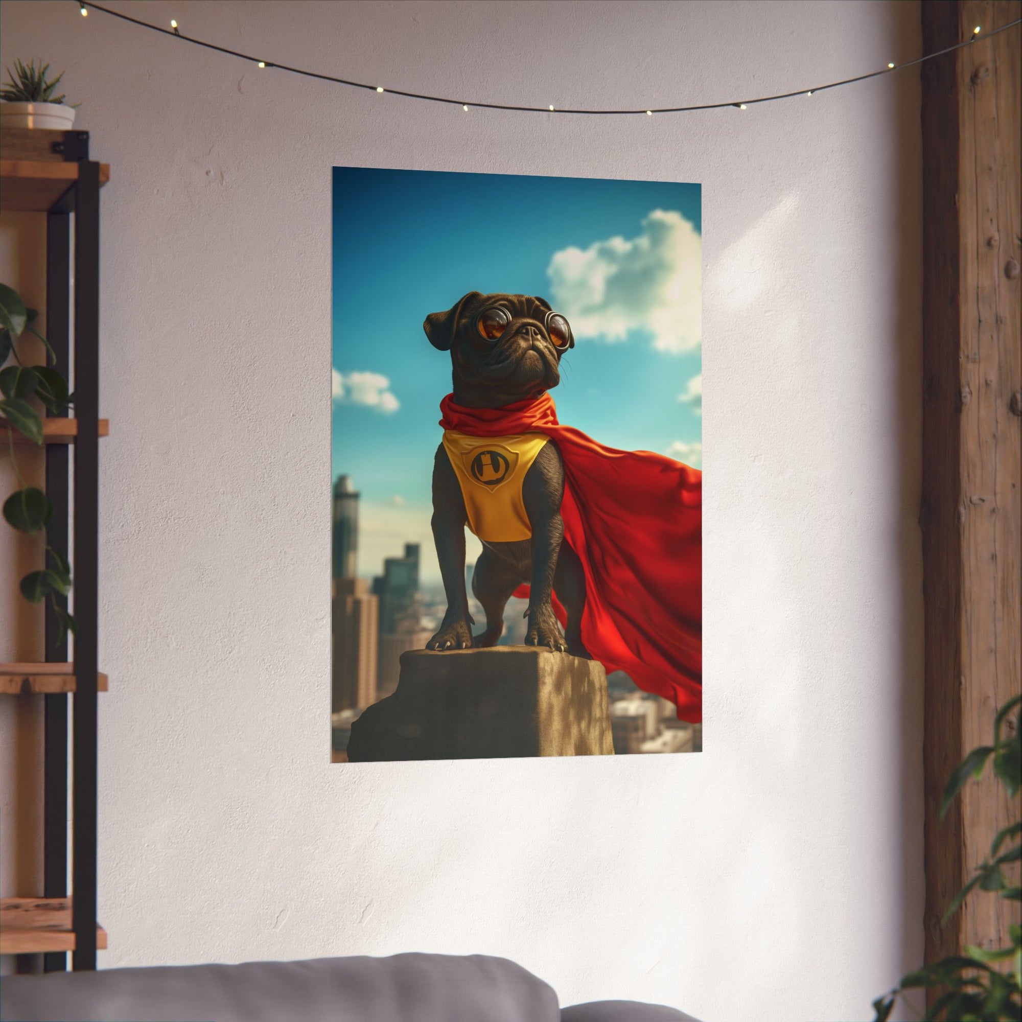 Superhero Pug Poster