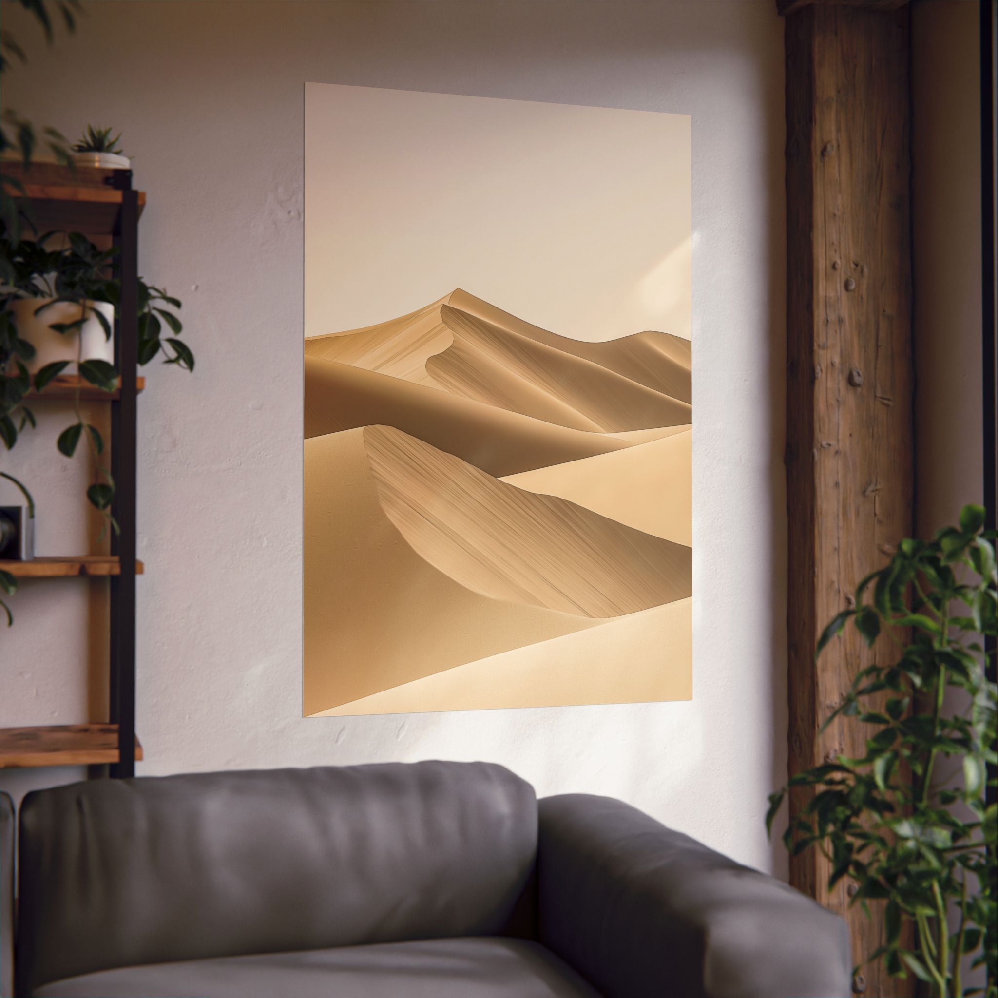 Minimalist Desert Dunes Poster Wall Art - SynthFrame