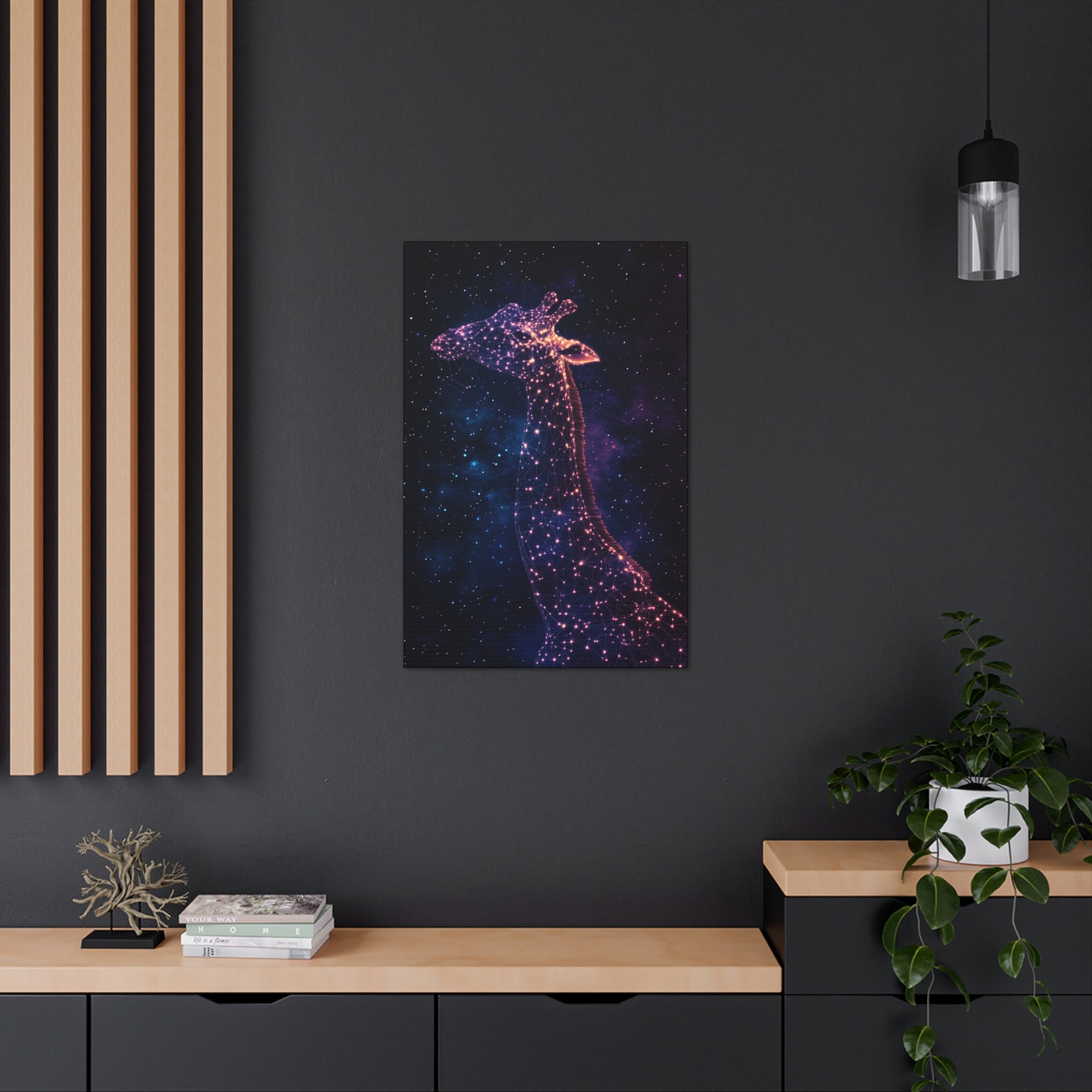 Constellation Giraffe Canvas Wall Art - SynthFrame