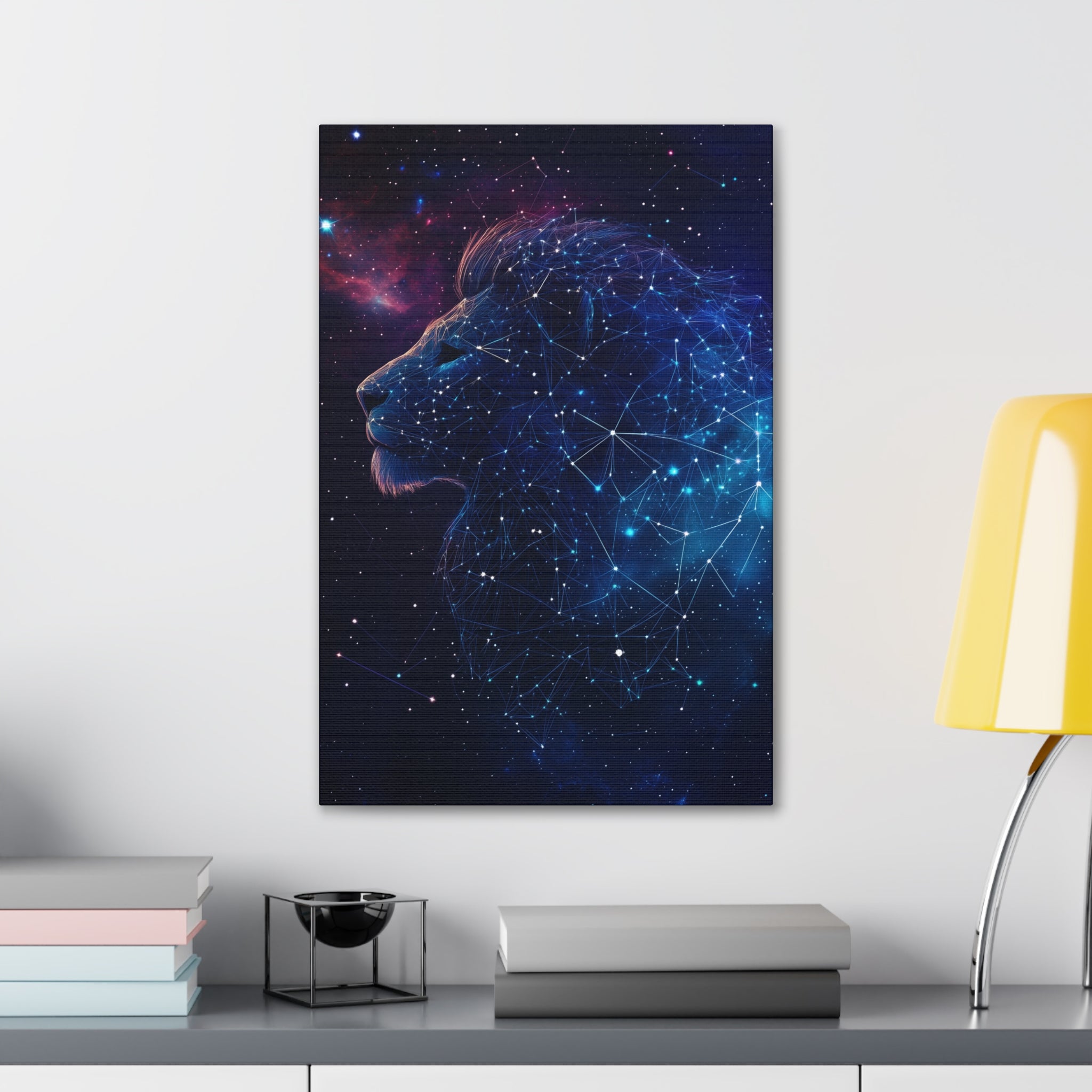 Constellation Lion Canvas Wall Art - SynthFrame