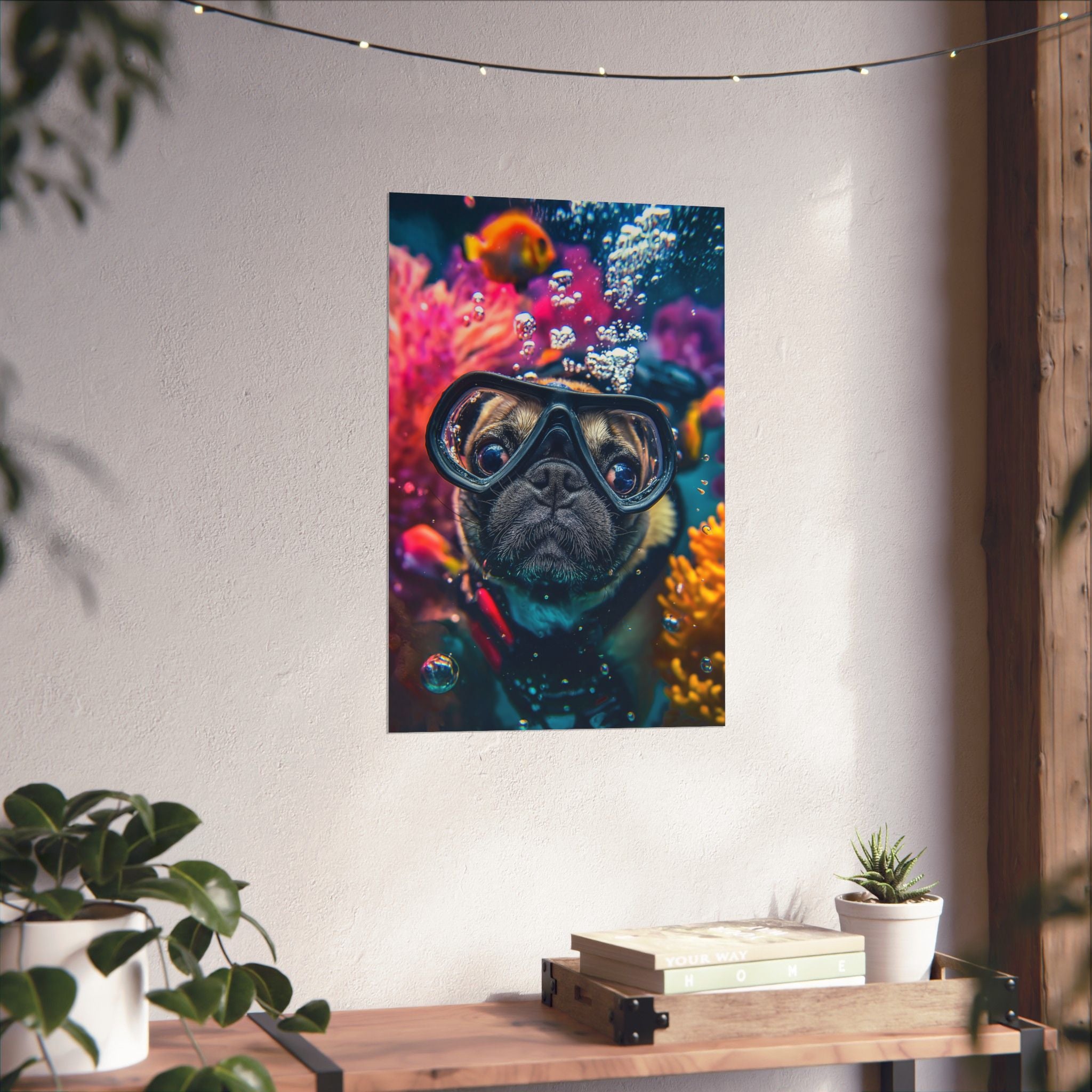 Underwater Pug Poster