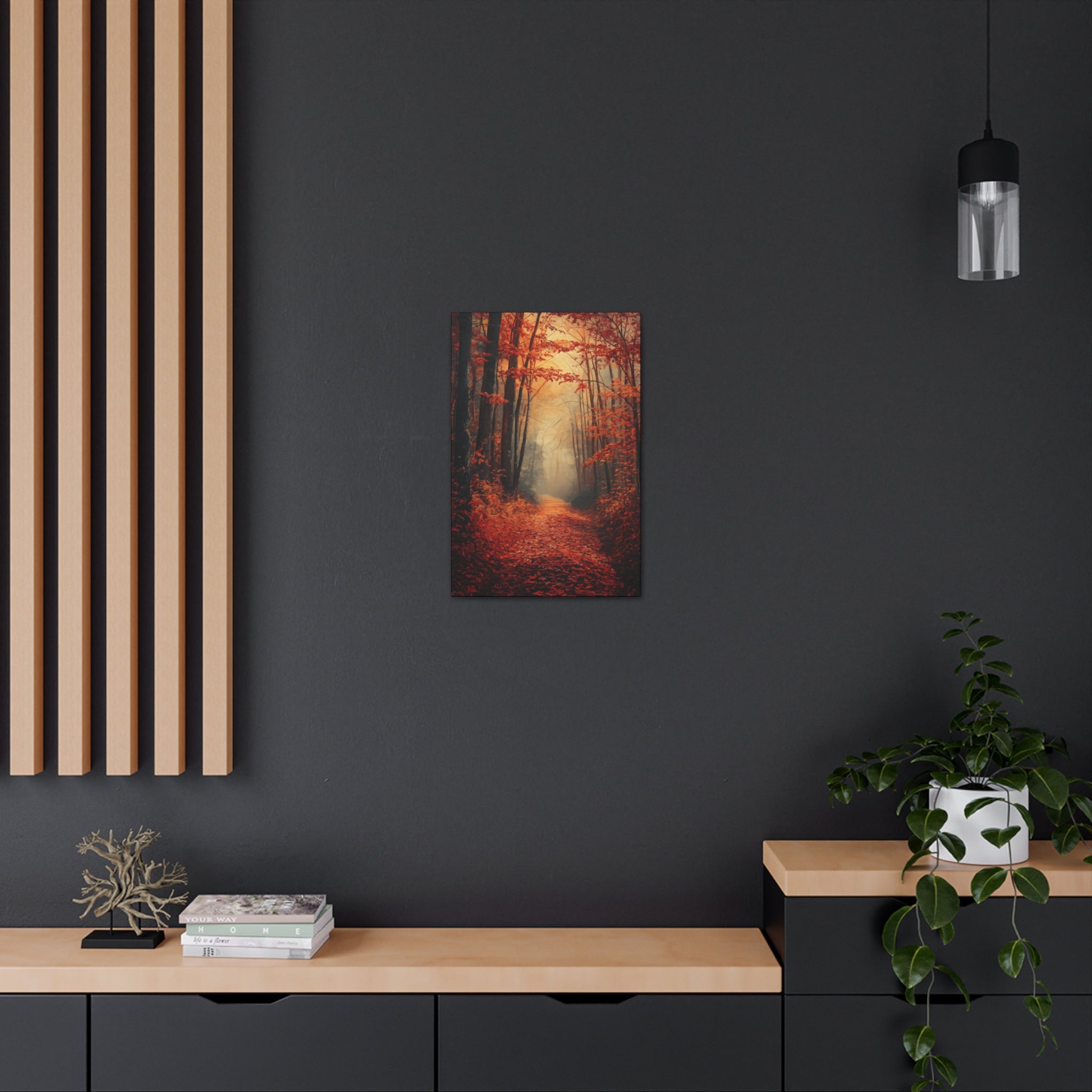 Autumn Forest Path Canvas Wall Art - SynthFrame