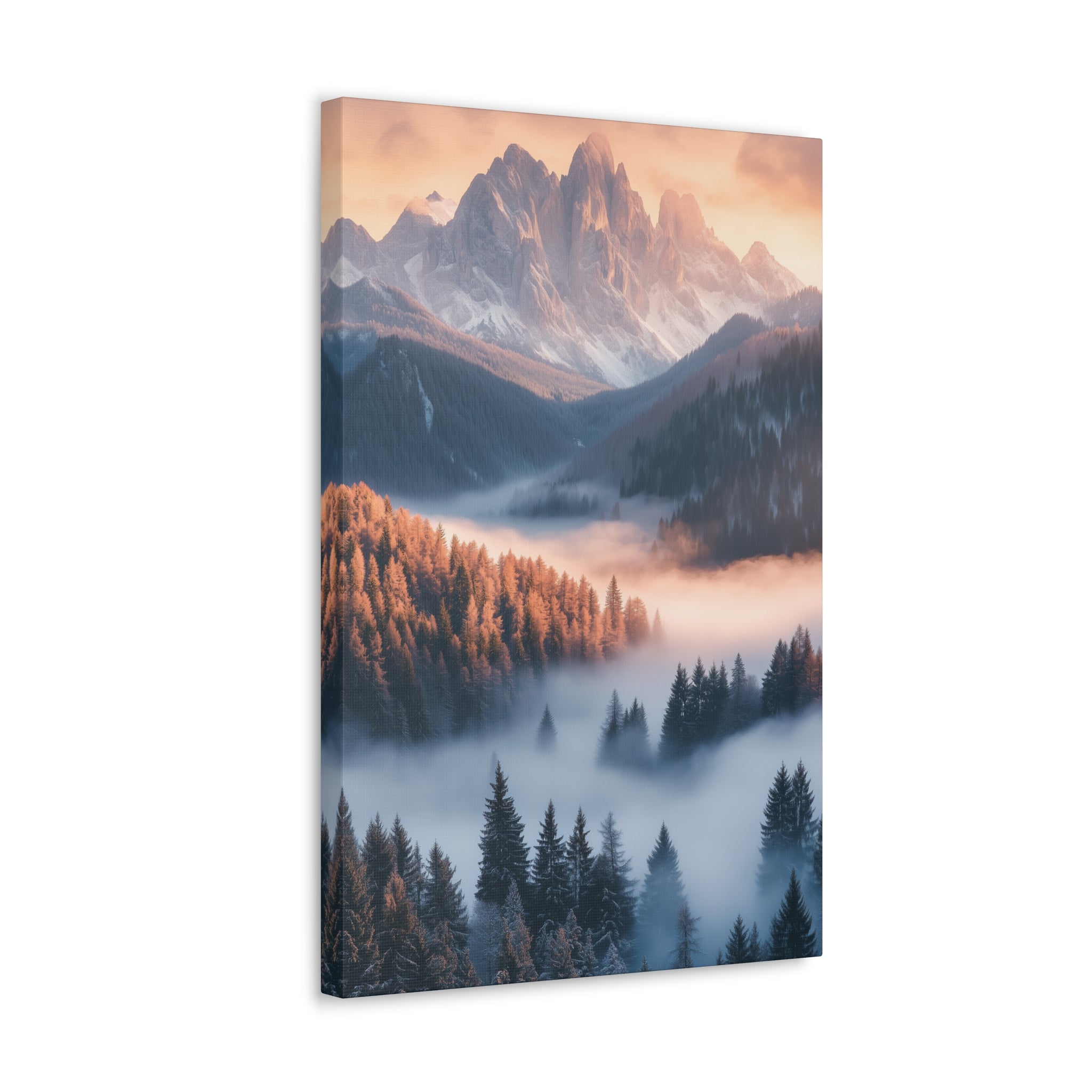 Misty Mountain Dreamscape Canvas Wall Art - SynthFrame