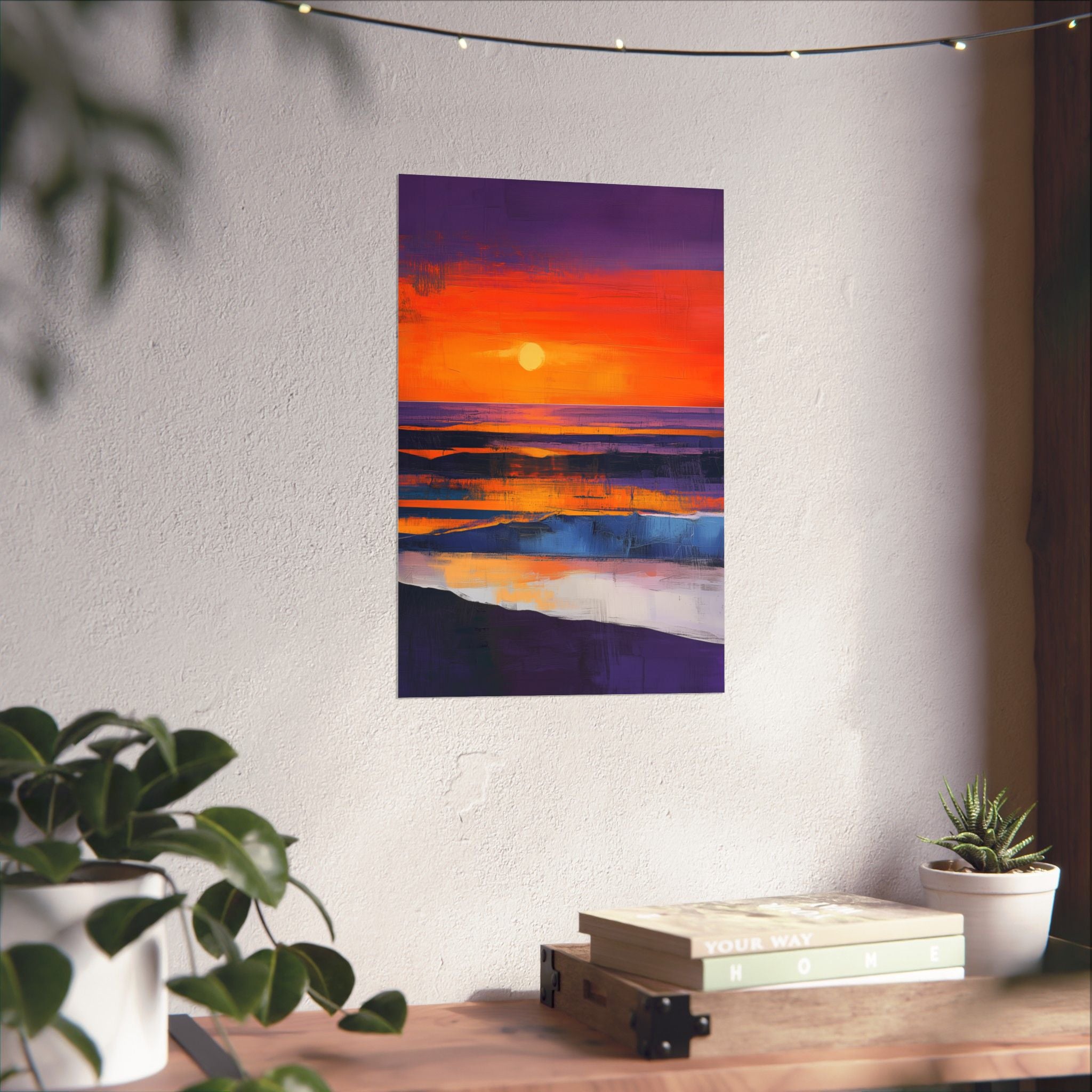 Abstract Coastal Sunset Poster Wall Art - SynthFrame