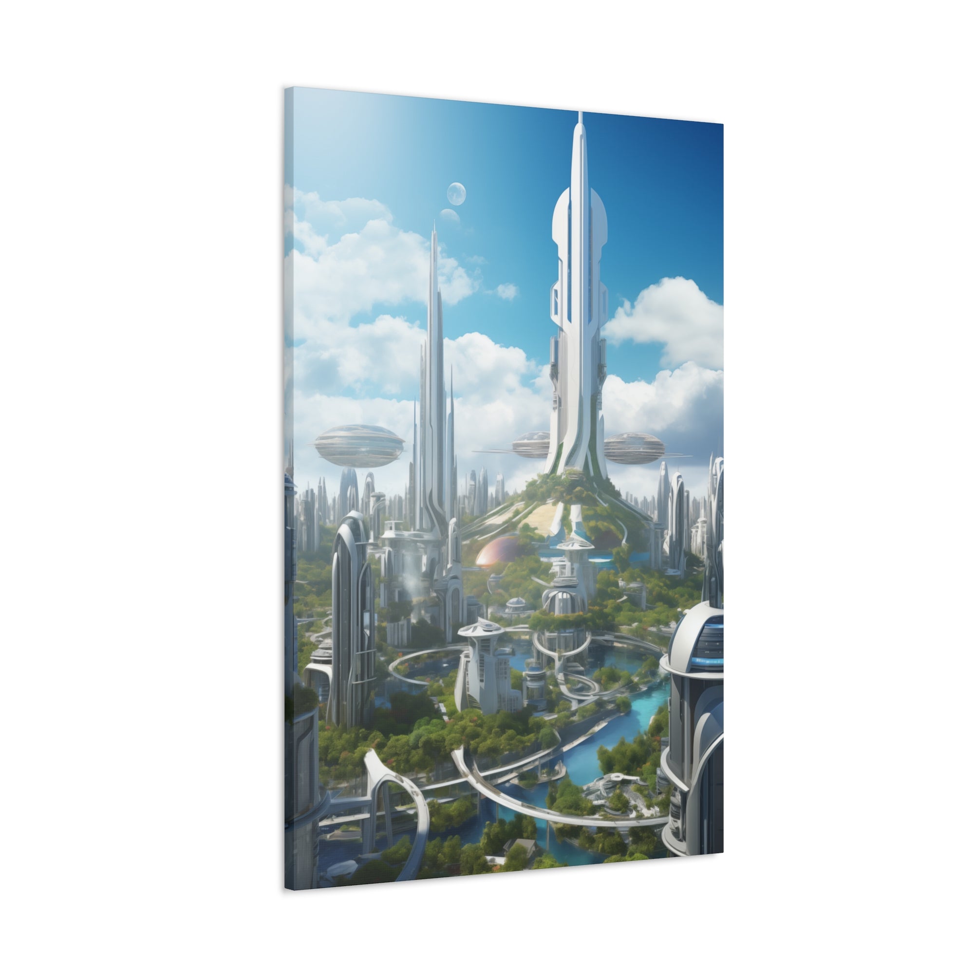 Futuristic Eco City 8 Canvas Wall Art - SynthFrame