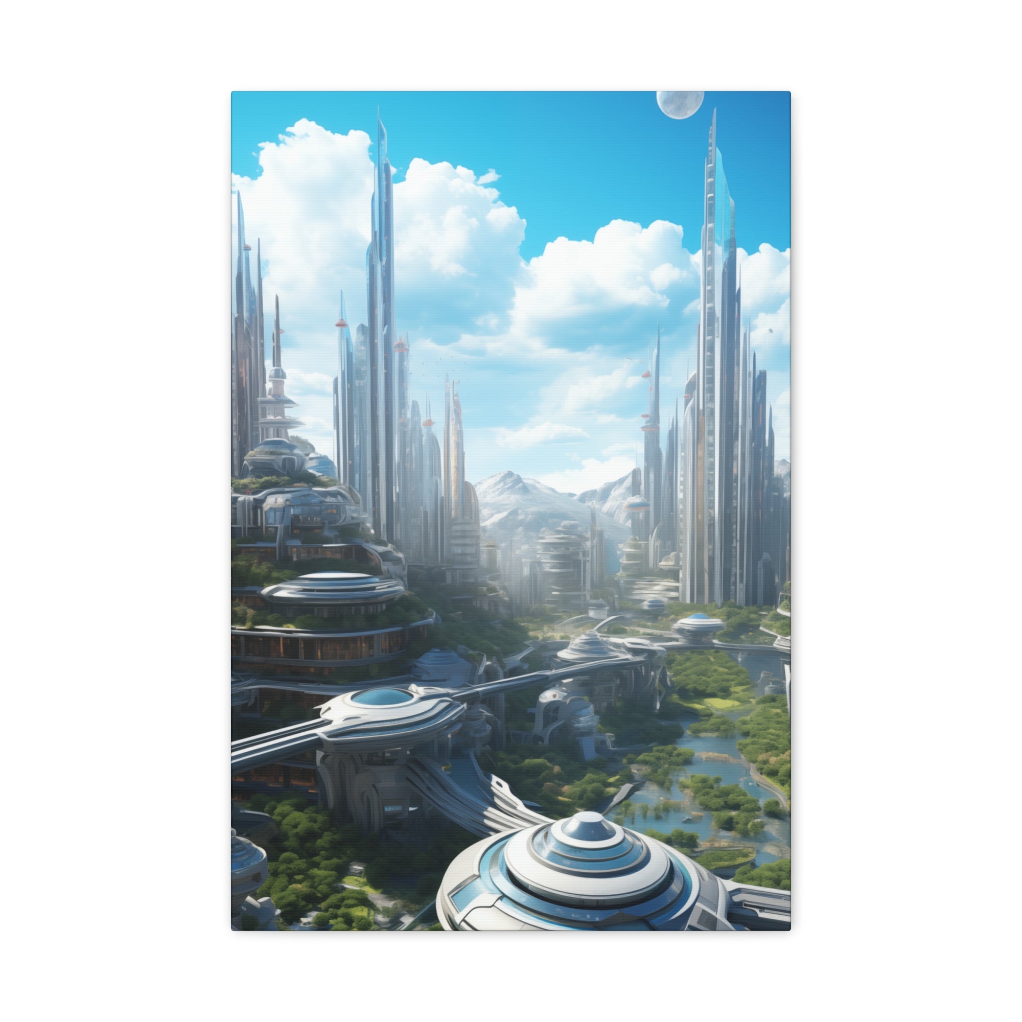 Futuristic Eco City 6 Canvas Wall Art - SynthFrame