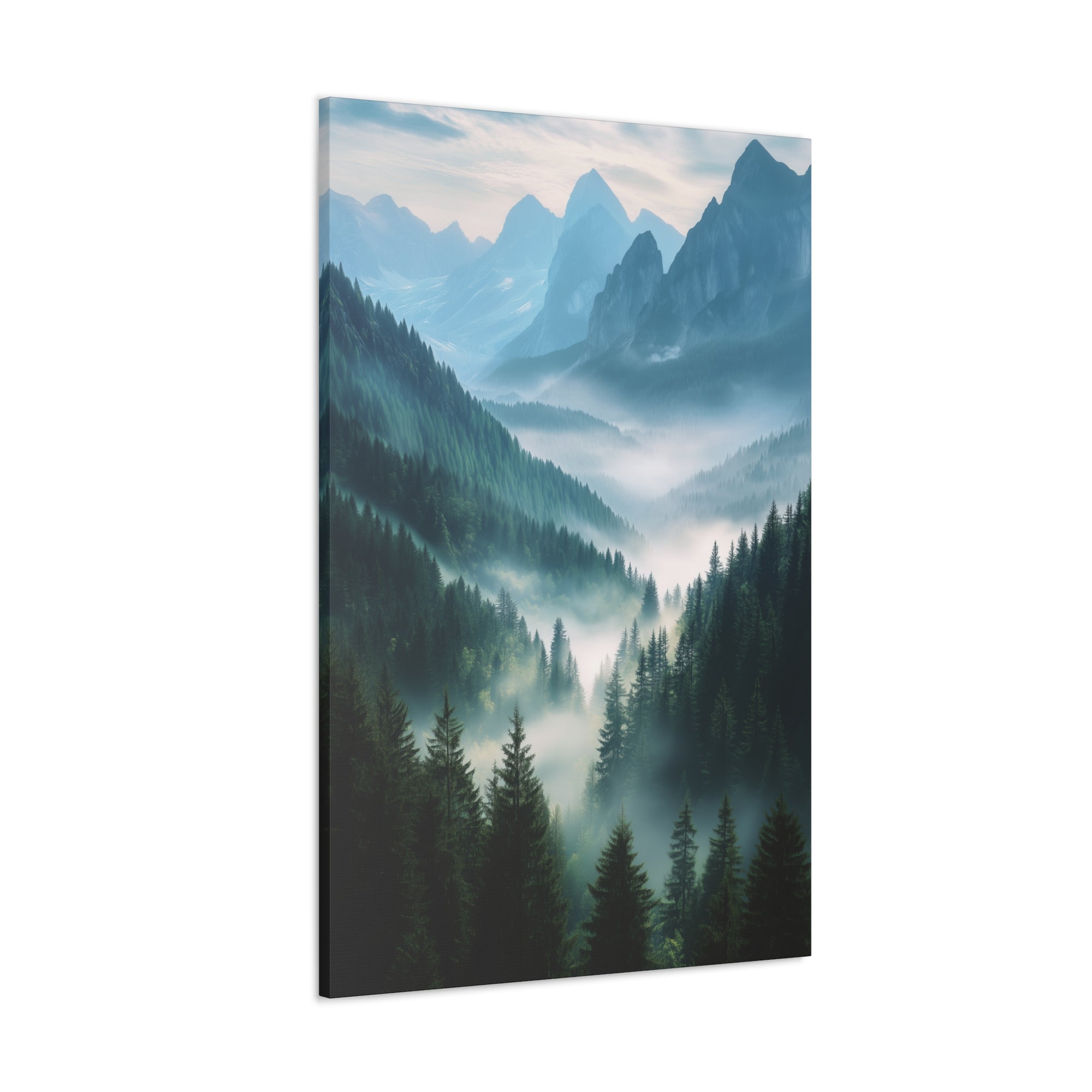 Misty Mountain Dreamscape Canvas Wall Art - SynthFrame