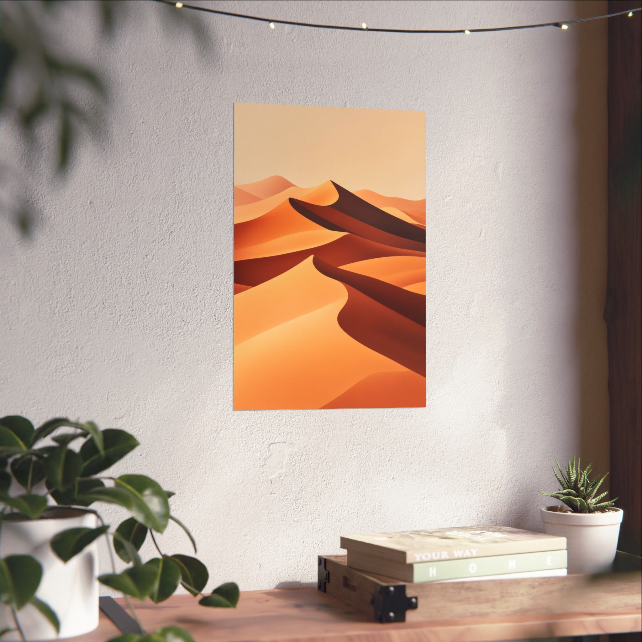 Minimalist Desert Dunes Poster Wall Art - SynthFrame