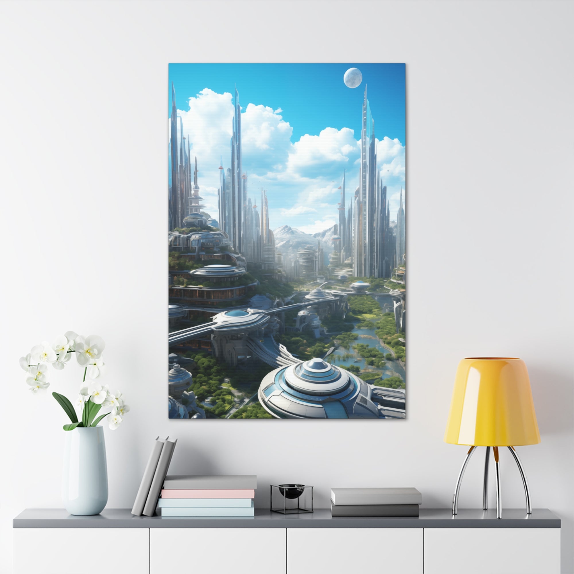 Futuristic Eco City 6 Canvas Wall Art - SynthFrame