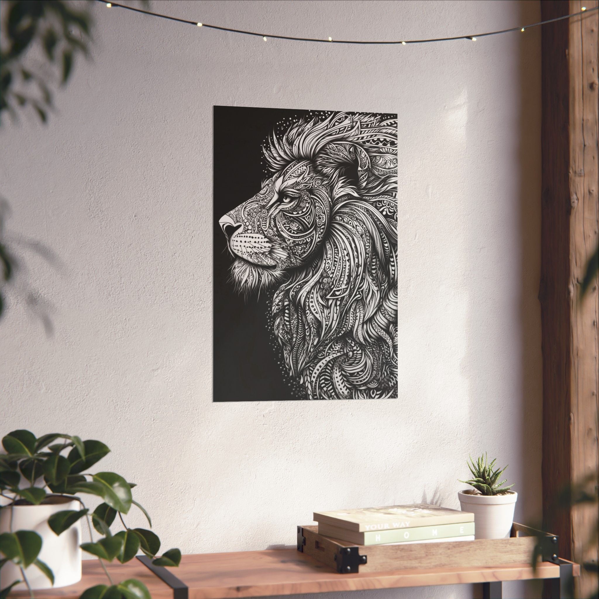 Zentangle Lion Poster