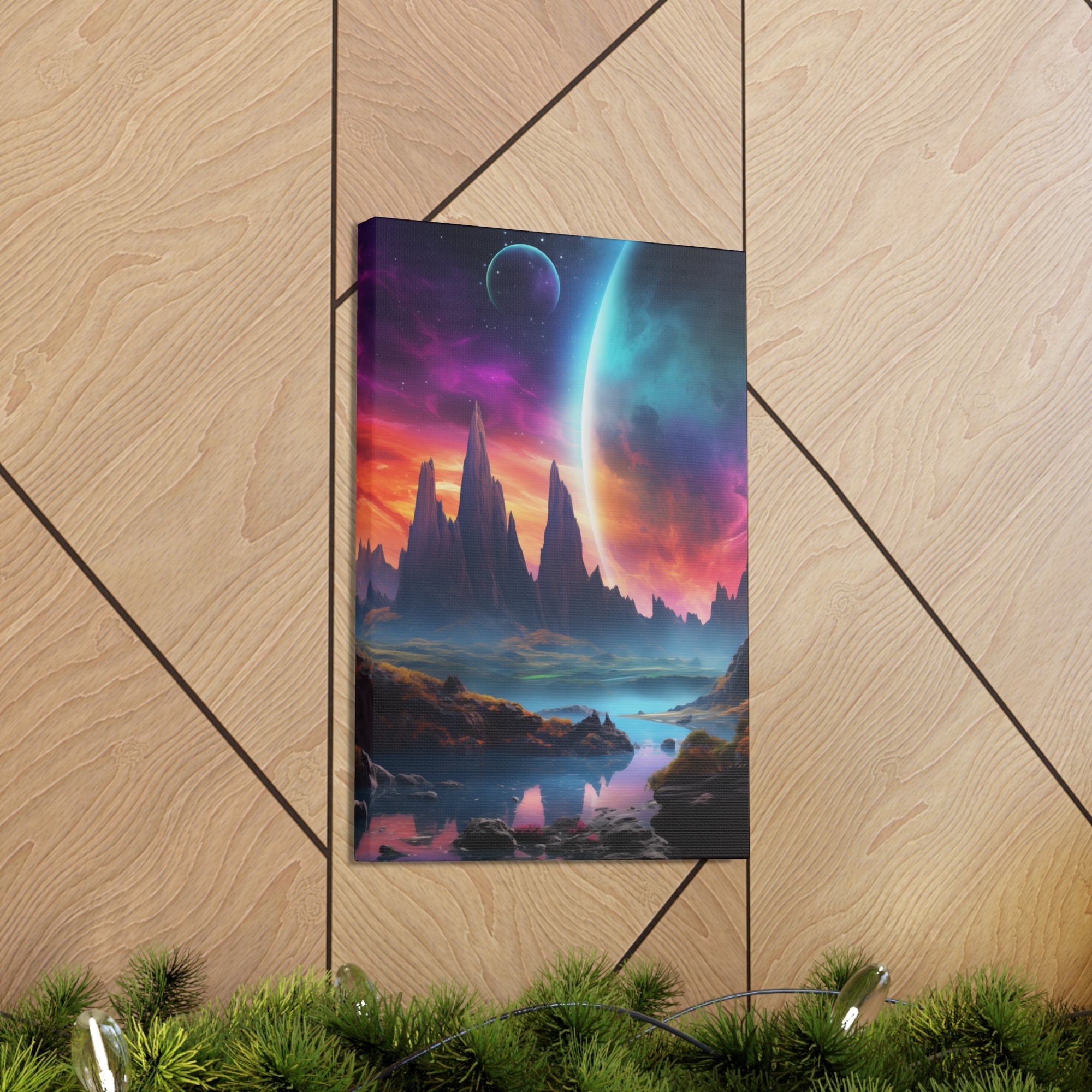 Vibrant Alien Planet 1 Canvas Wall Art - SynthFrame