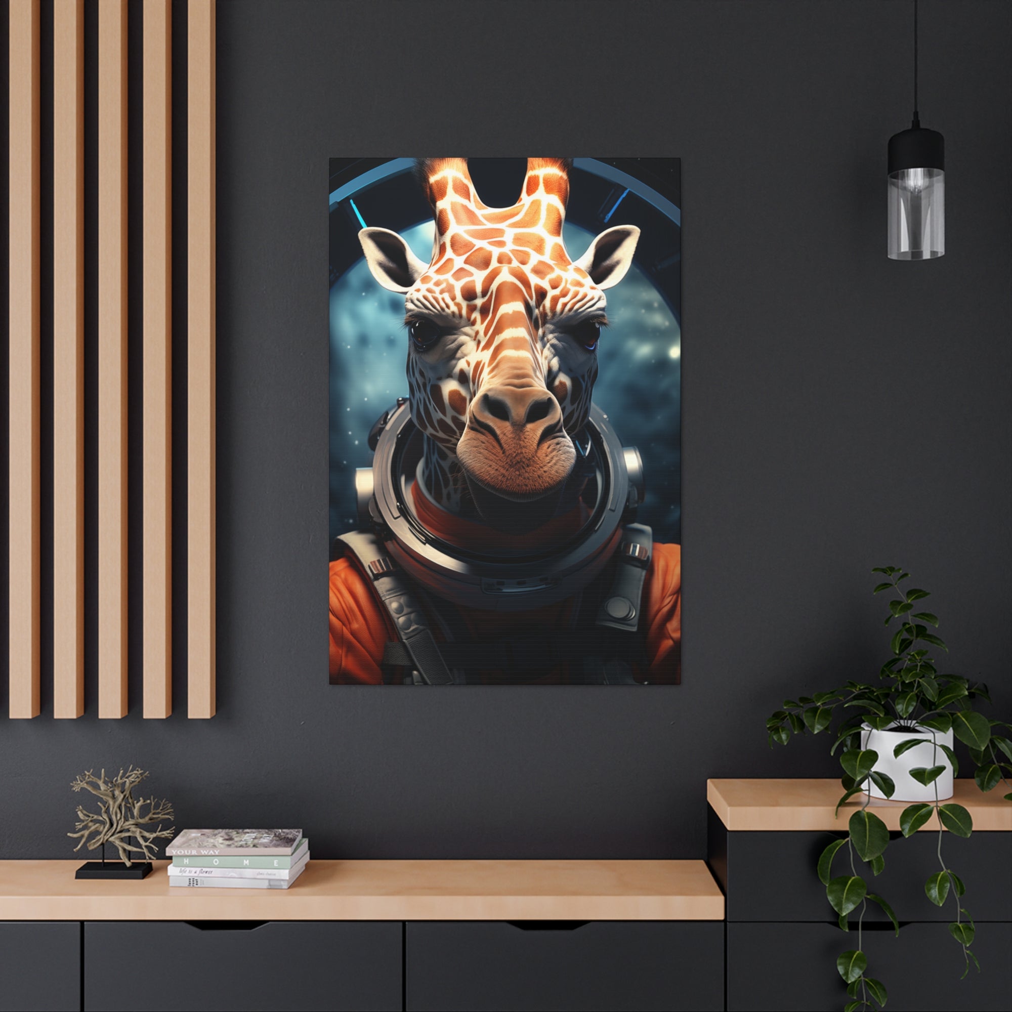 AstroGiraffe 2 Canvas Wall Art - SynthFrame