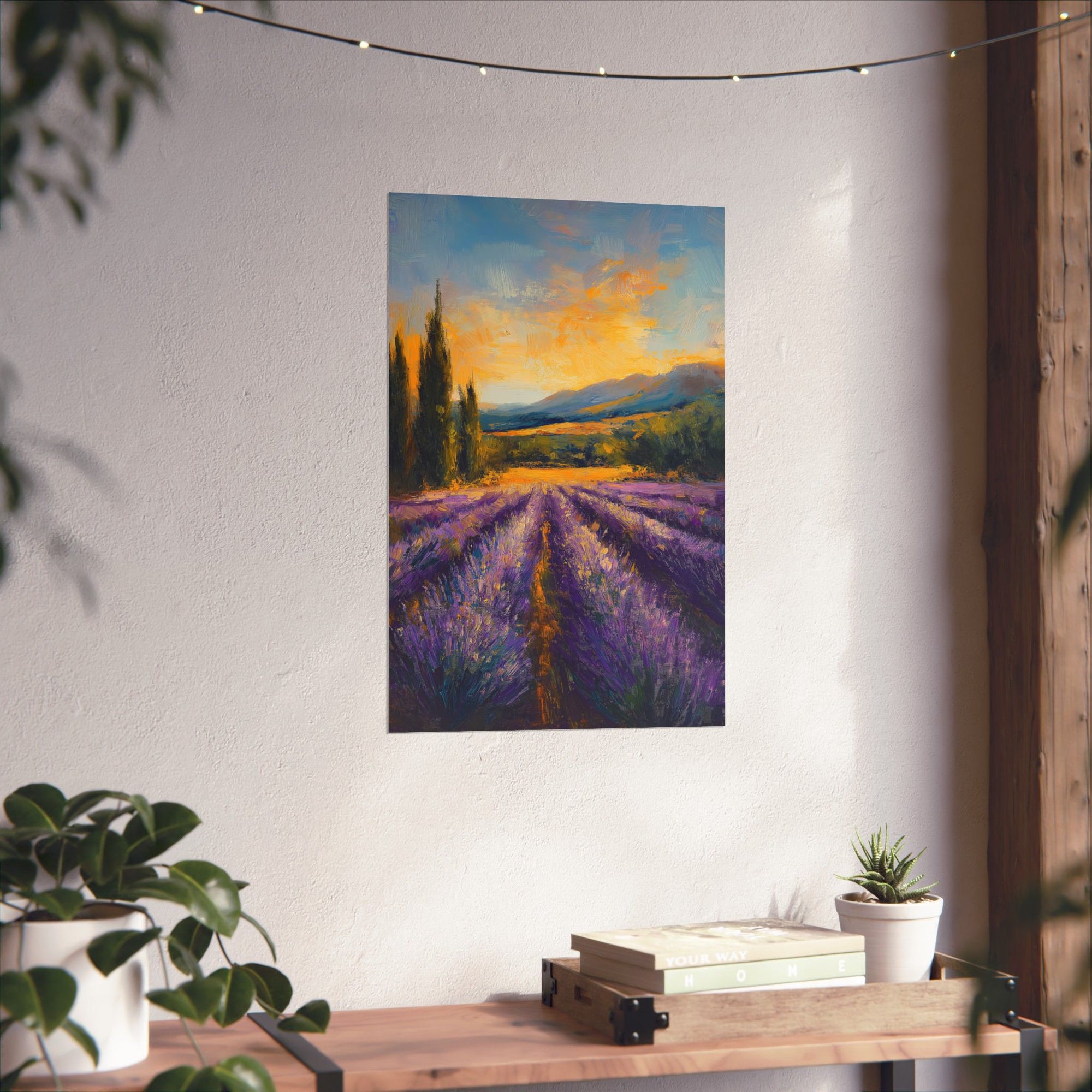 Impressionist Lavender Fields Poster Wall Art - SynthFrame