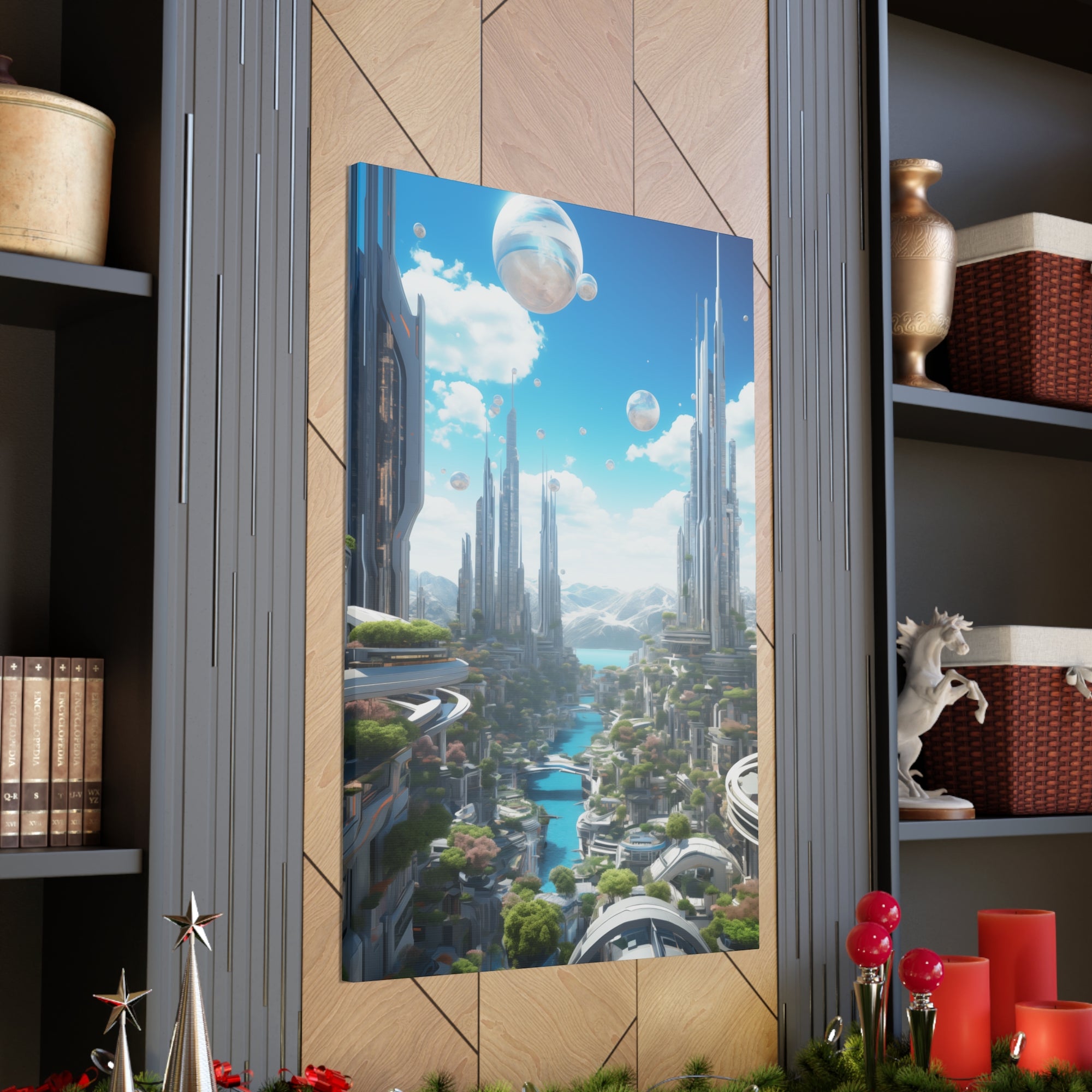 Futuristic Eco City 5 Canvas Wall Art - SynthFrame