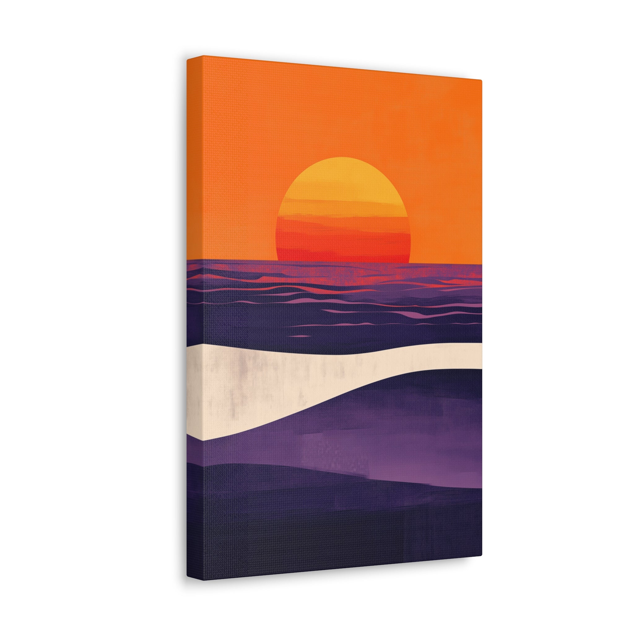 Abstract Coastal Sunset Canvas Wall Art - SynthFrame