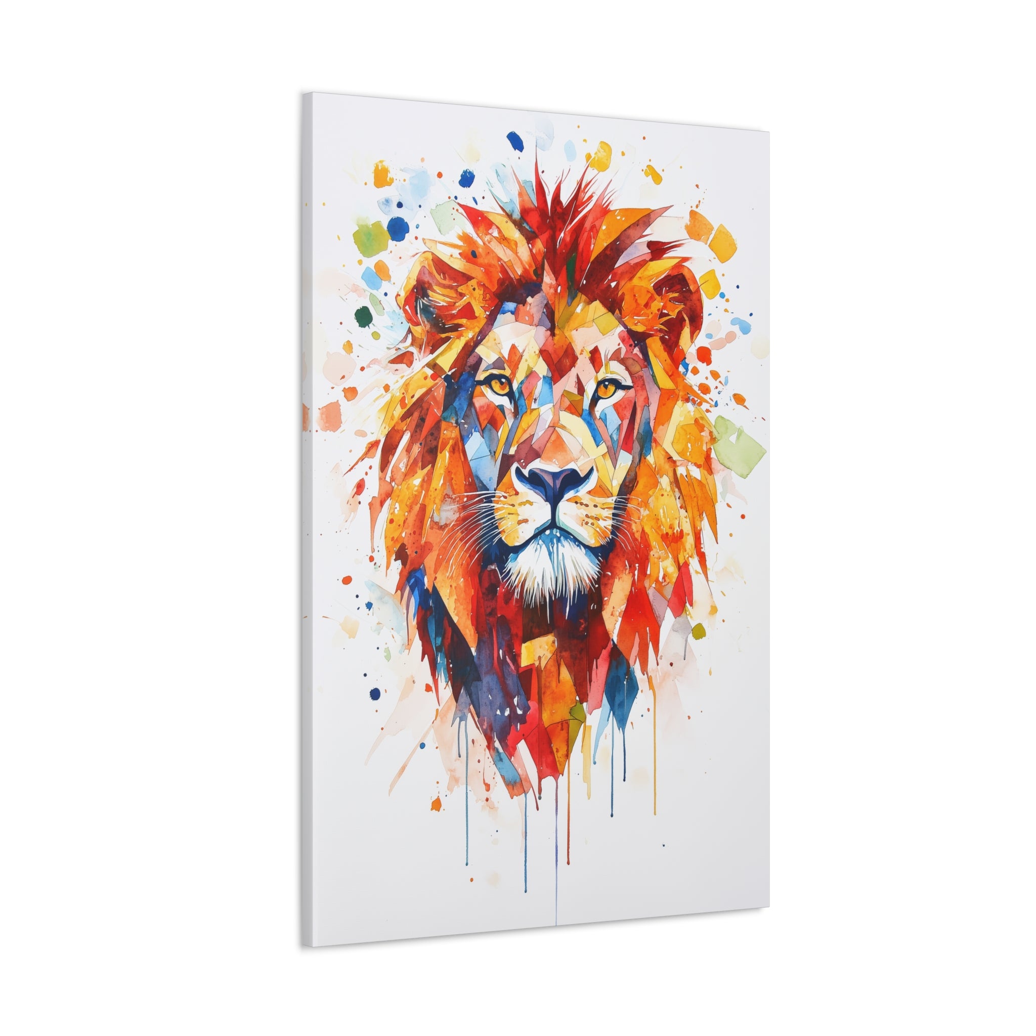 Watercolor Lion Canvas Wall Art - SynthFrame