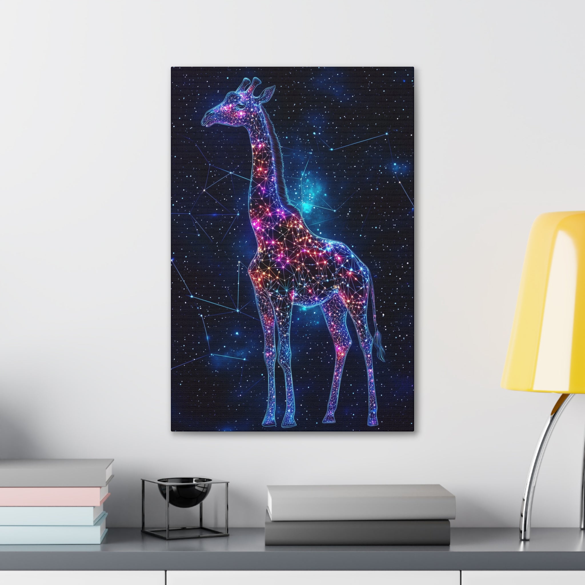 Constellation Giraffe Canvas Wall Art - SynthFrame