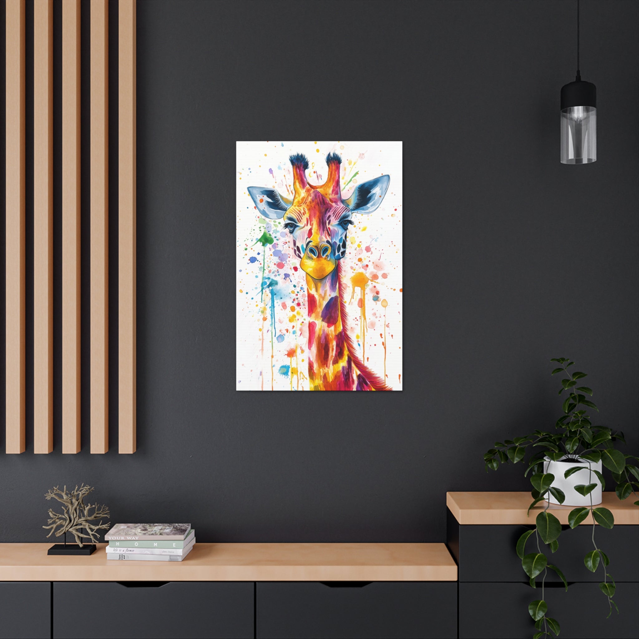 Watercolor Giraffe Canvas Wall Art - SynthFrame