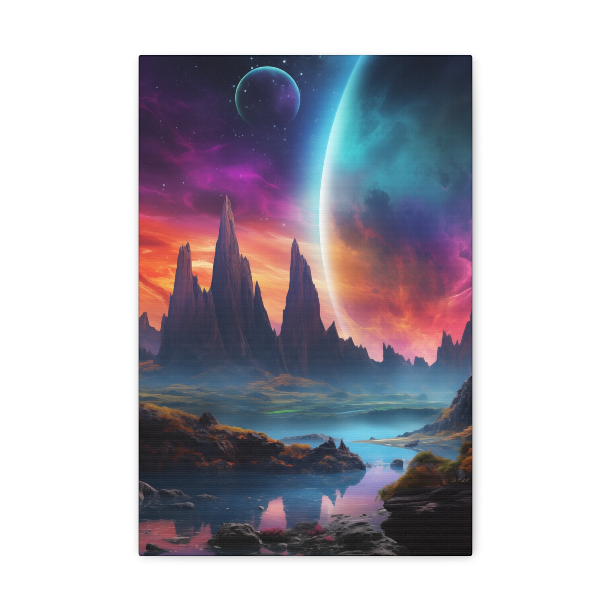 Vibrant Alien Planet 1 Canvas Wall Art - SynthFrame