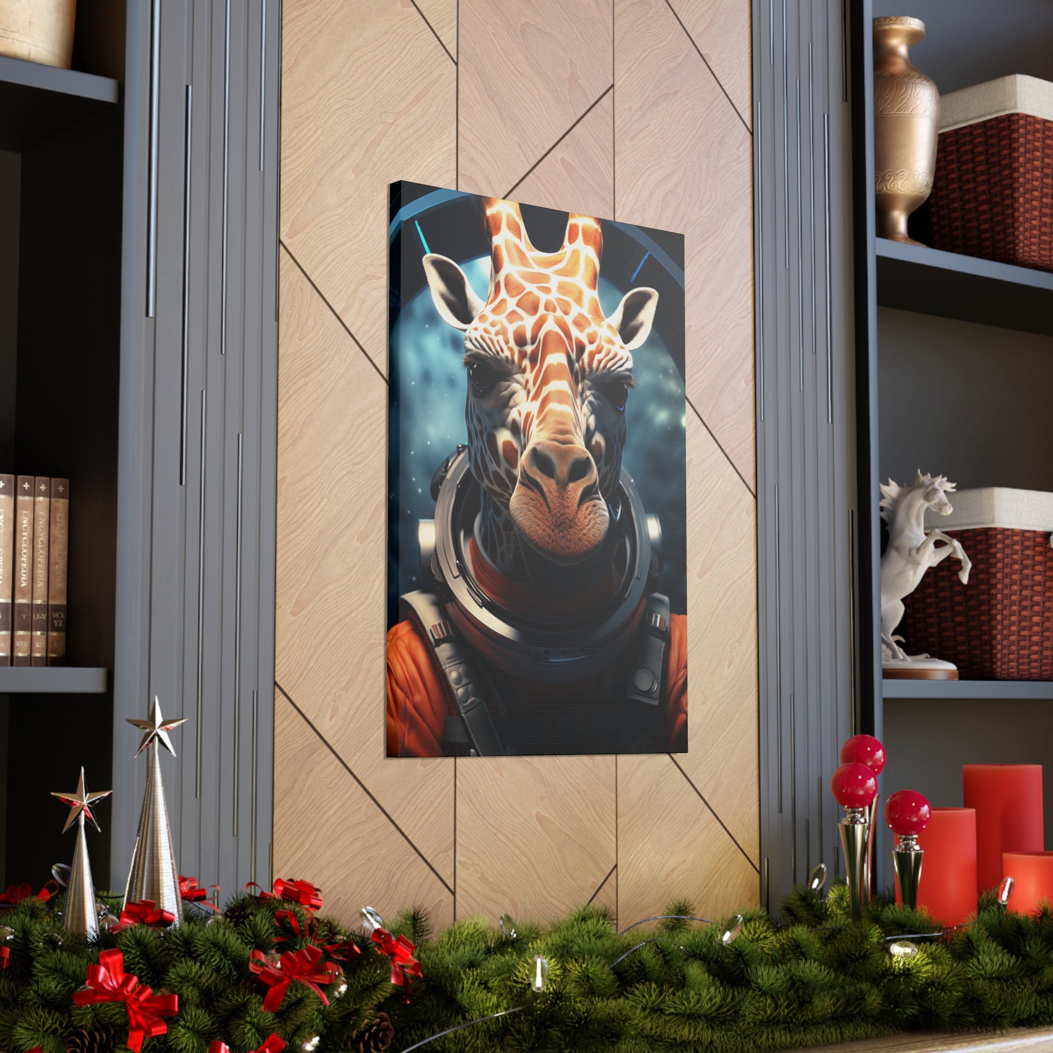 AstroGiraffe 2 Canvas Wall Art - SynthFrame