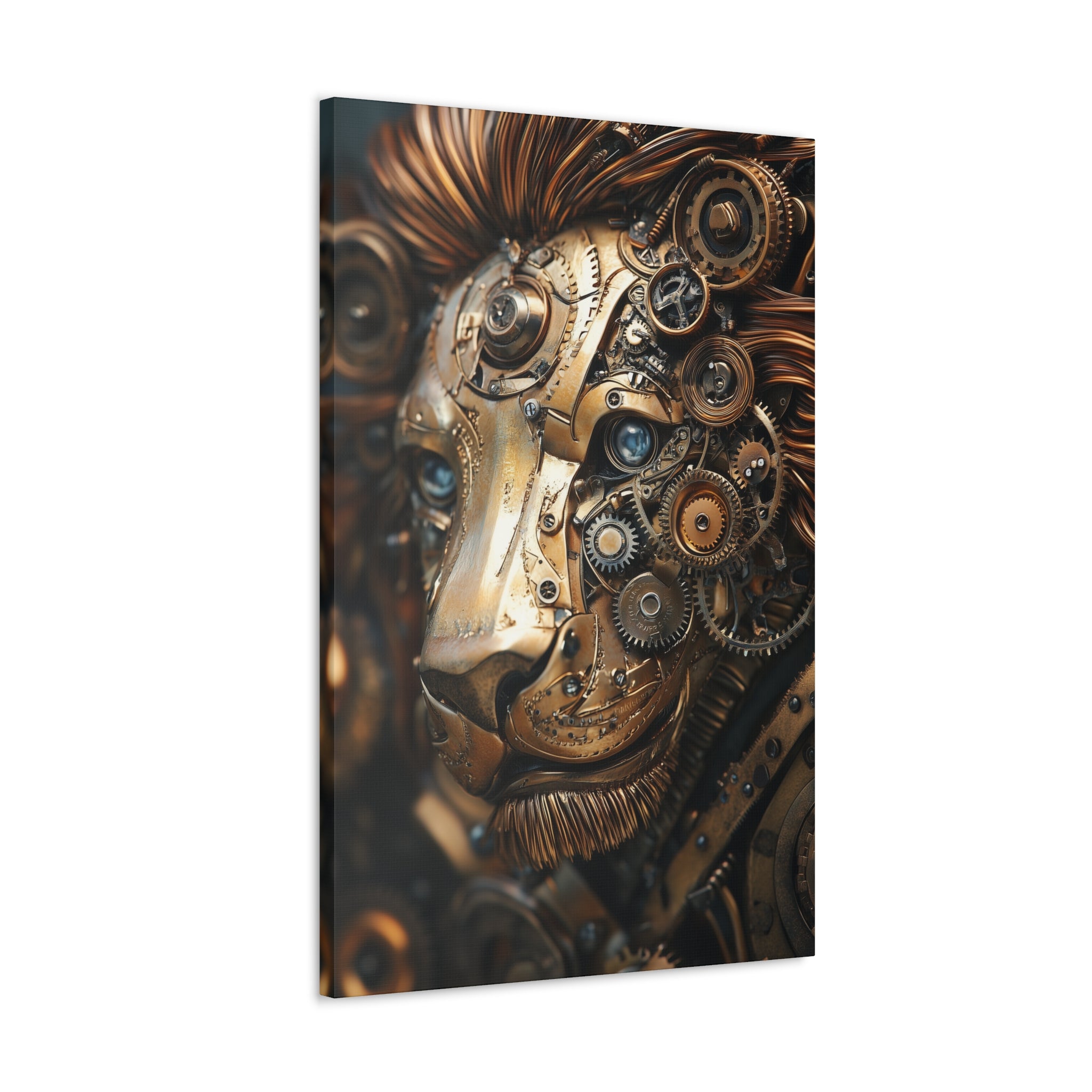 Steampunk Lion Canvas Wall Art - SynthFrame