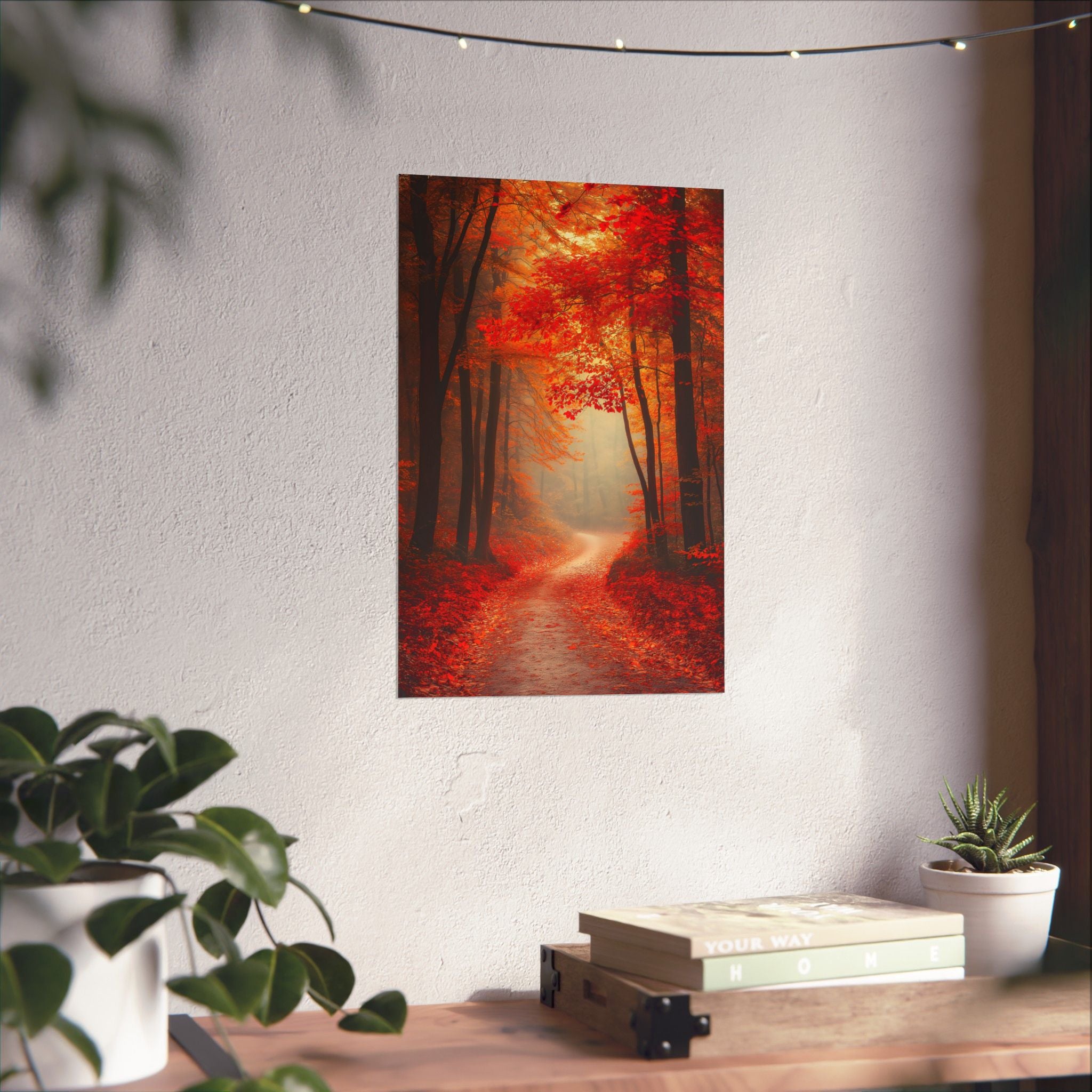 Autumn Forest Path Poster Wall Art - SynthFrame