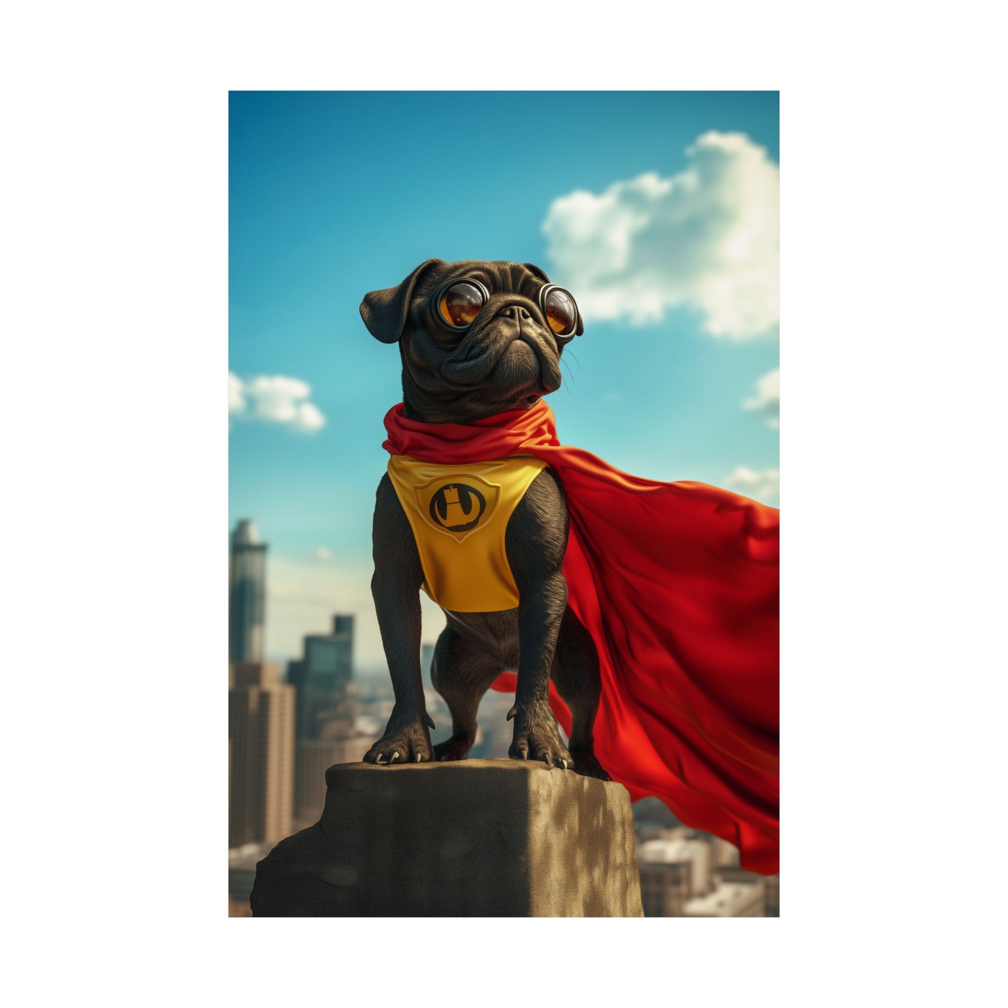 Superhero Pug Poster