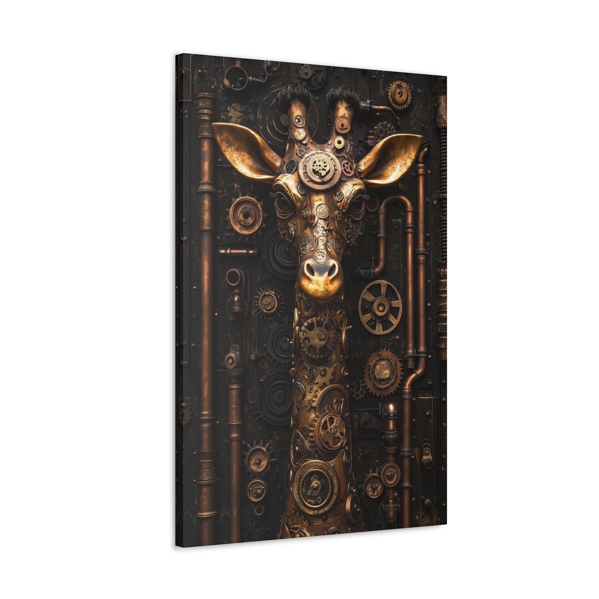 Steampunk Giraffe Canvas Wall Art - SynthFrame