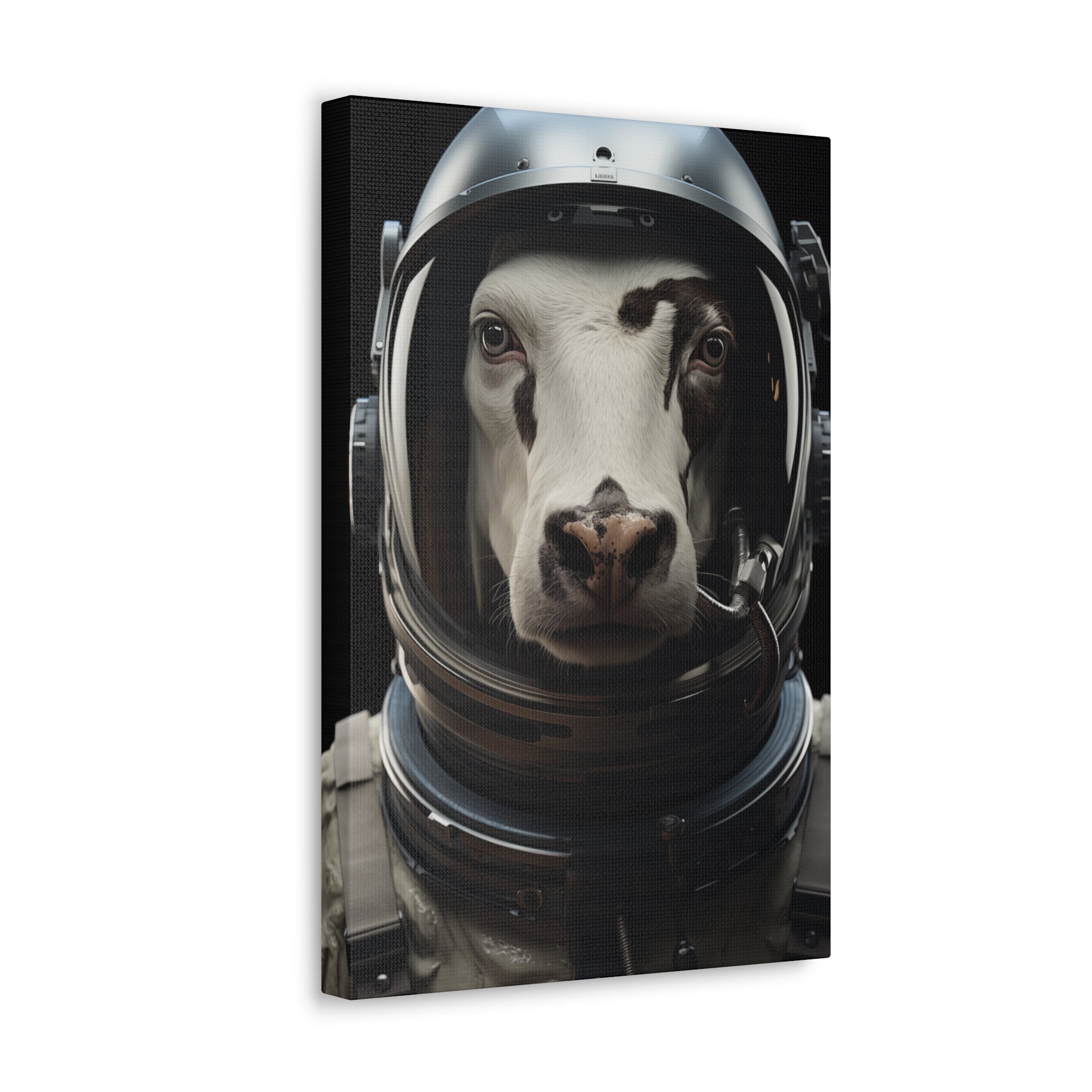 AstroCow 1 Canvas Wall Art - SynthFrame