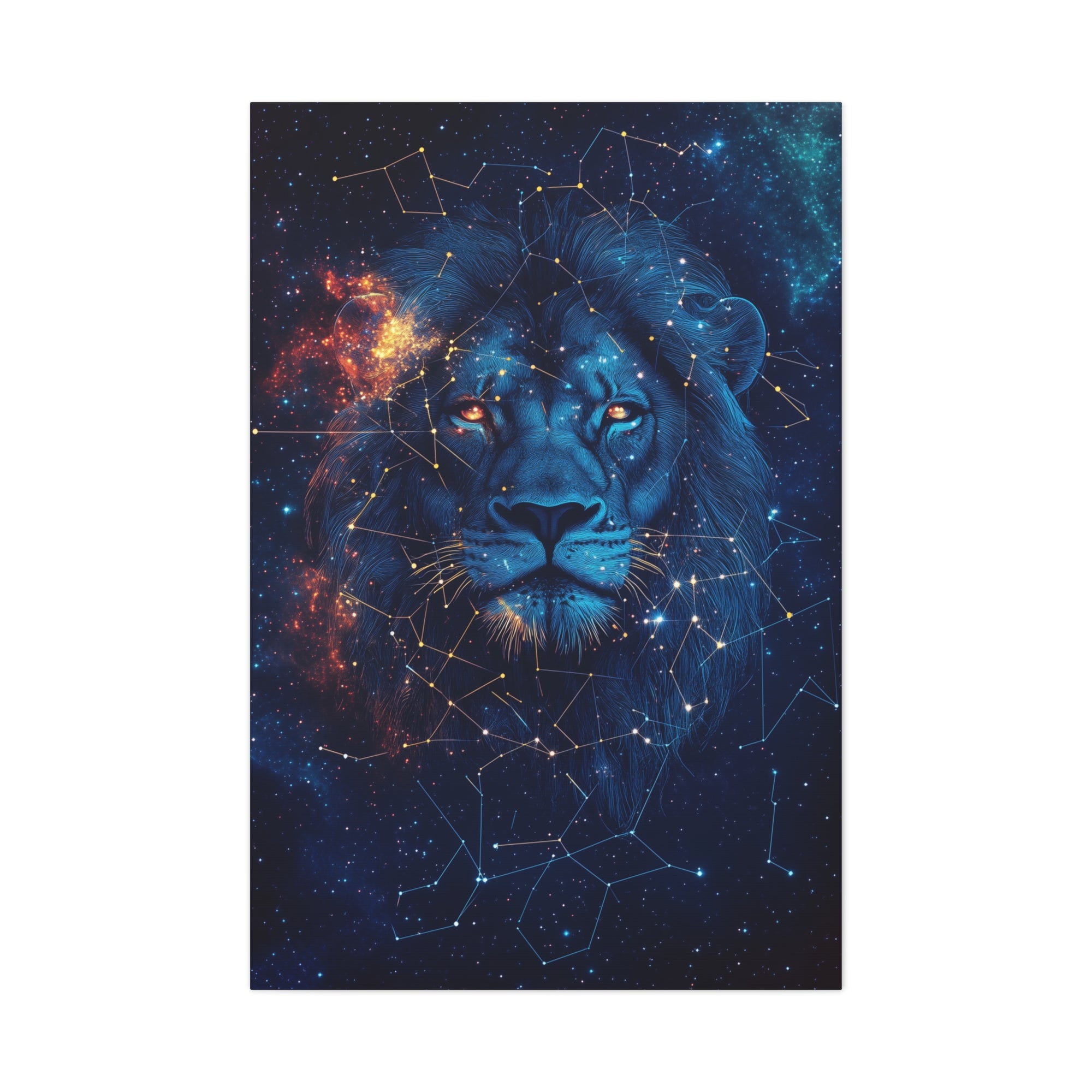 Constellation Lion Canvas Wall Art - SynthFrame