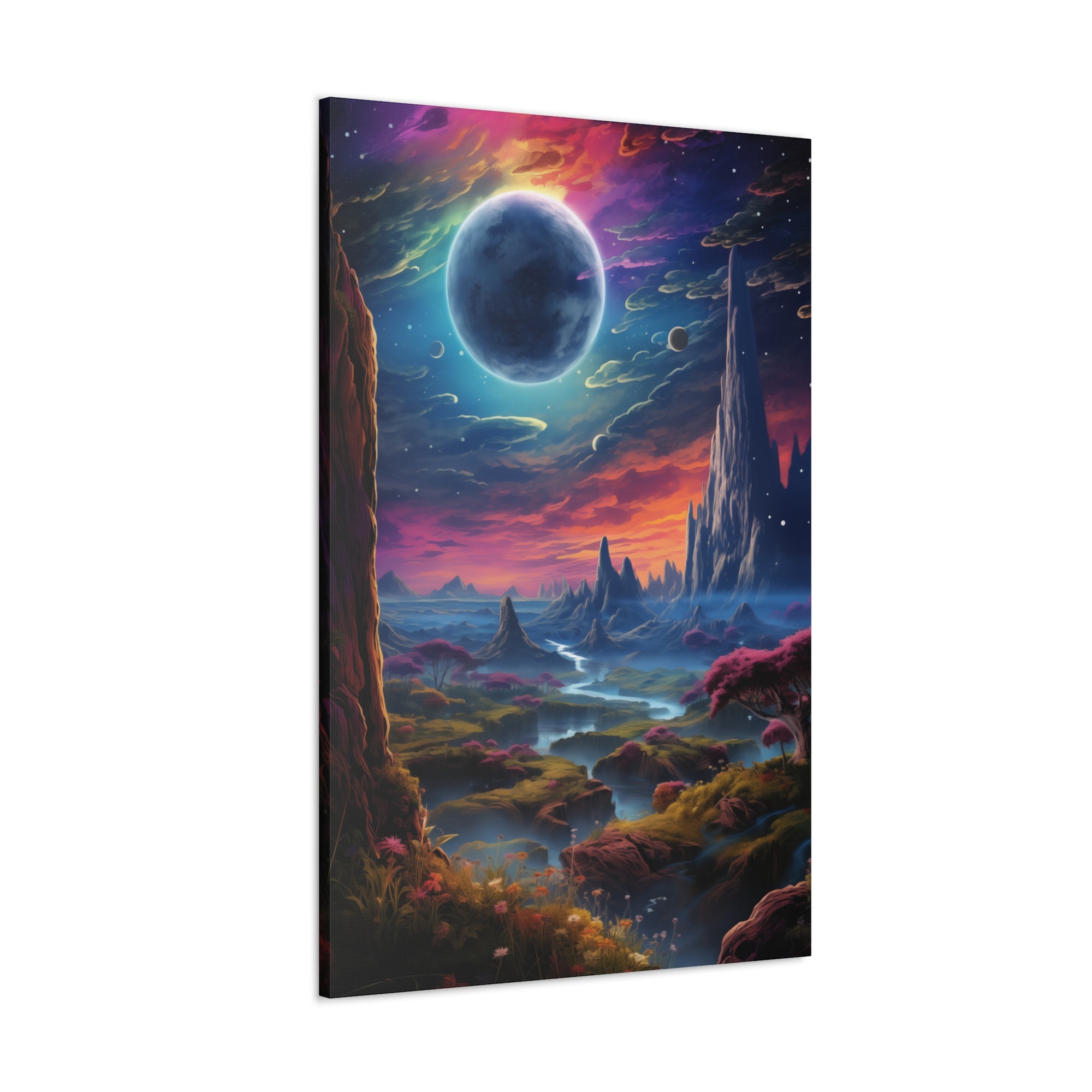 Vibrant Alien Planet 3 Canvas Wall Art - SynthFrame