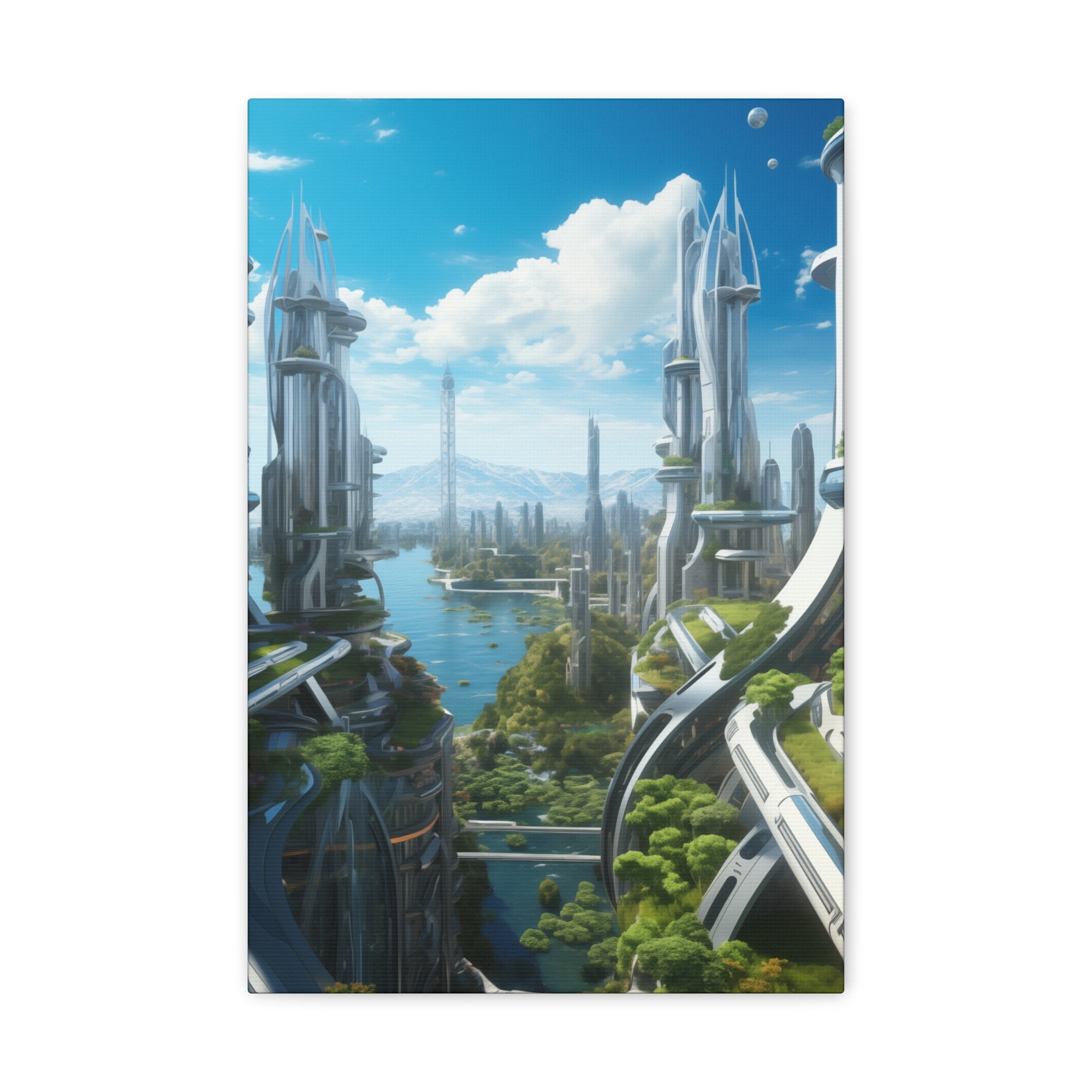 Futuristic Eco City 9 Canvas Wall Art - SynthFrame