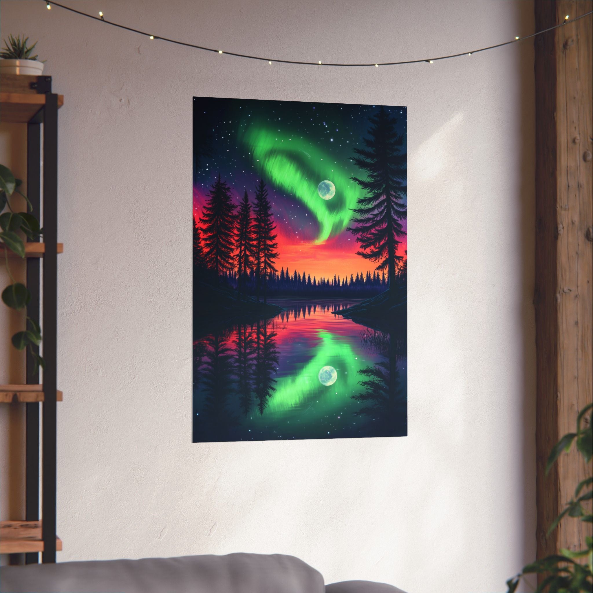 Northern Lights Wonder Poster Wall Art - SynthFrame