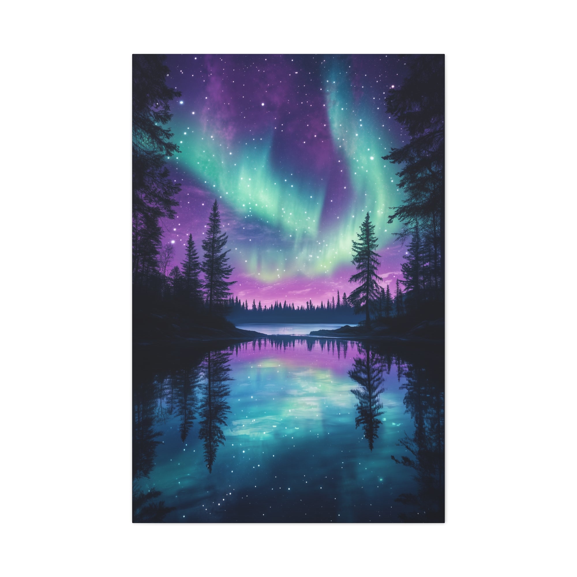 Northern Lights Wonder Canvas Wall Art - SynthFrame