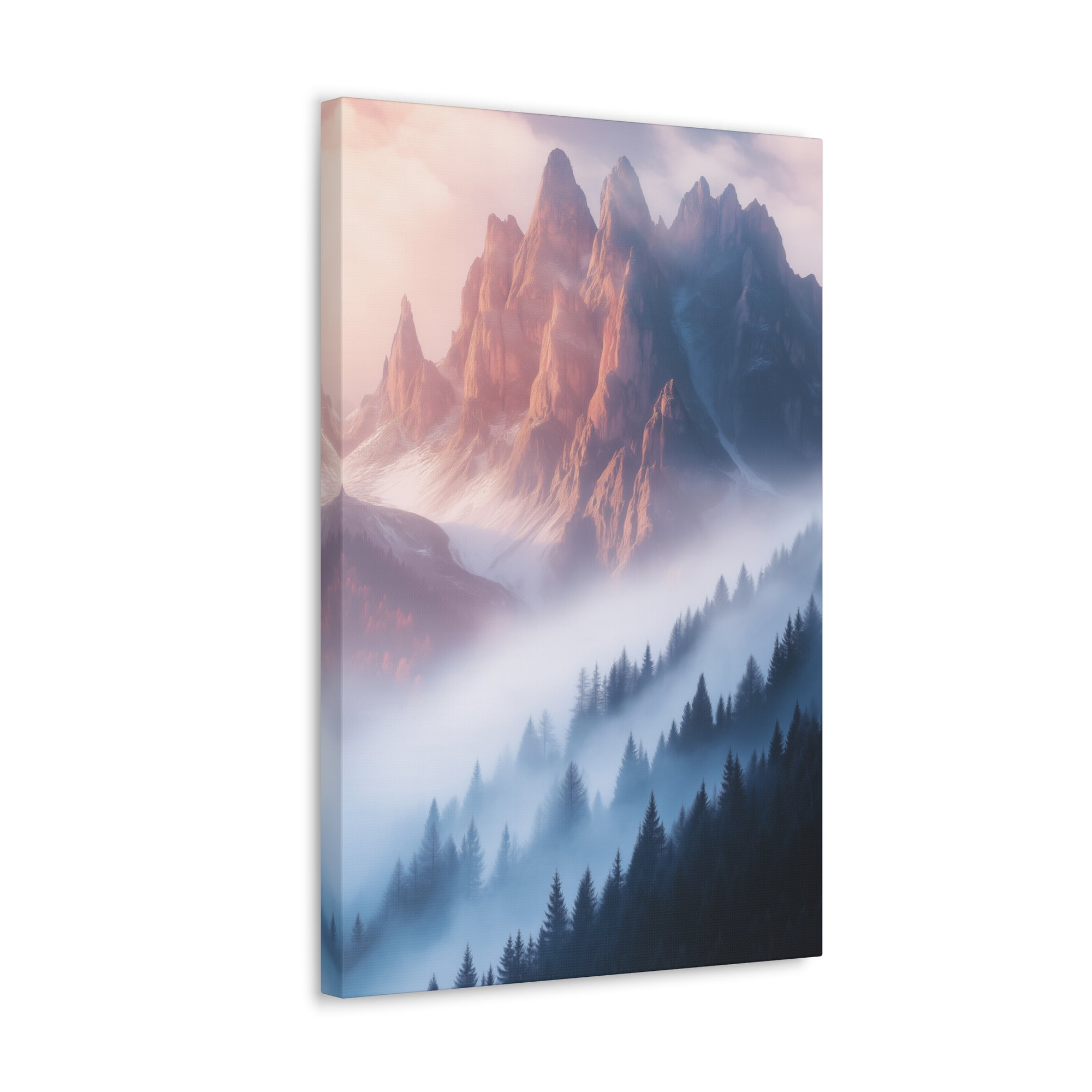 Misty Mountain Dreamscape Canvas Wall Art - SynthFrame