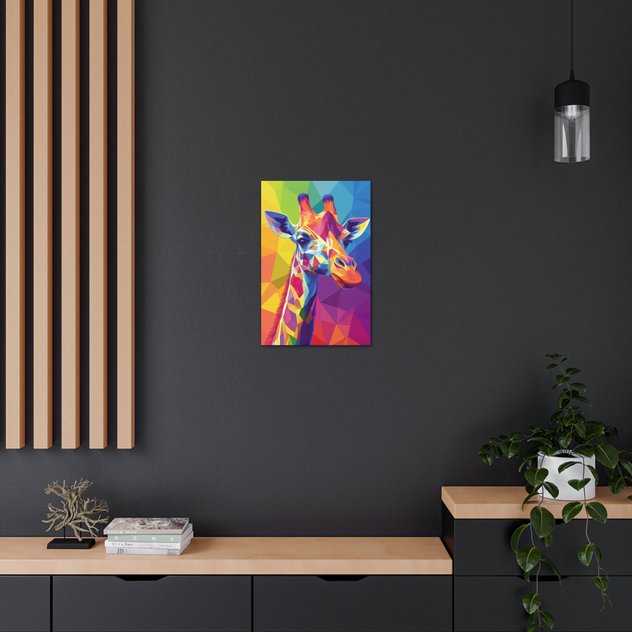 Crystalline Giraffe Canvas Wall Art - SynthFrame