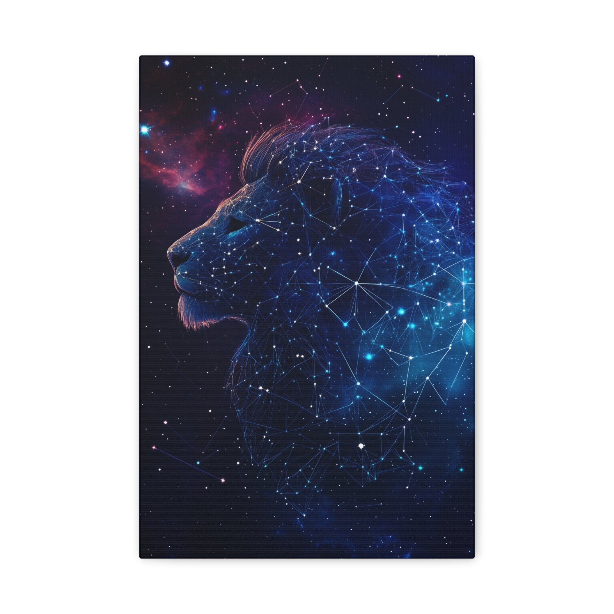 Constellation Lion Canvas Wall Art - SynthFrame