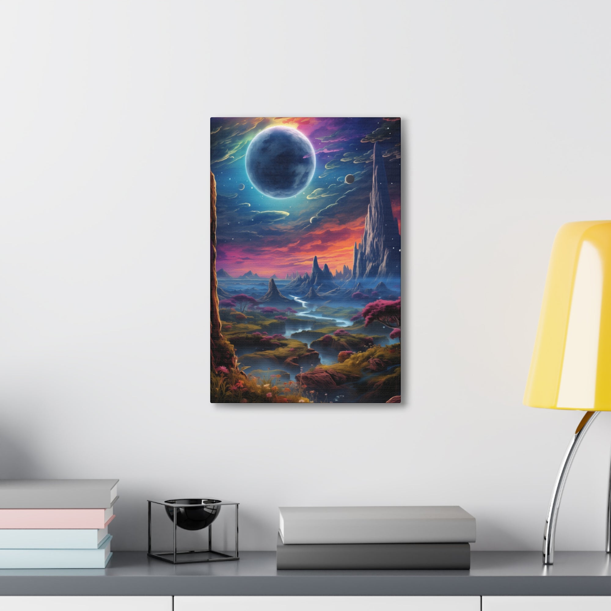 Vibrant Alien Planet 3 Canvas Wall Art - SynthFrame