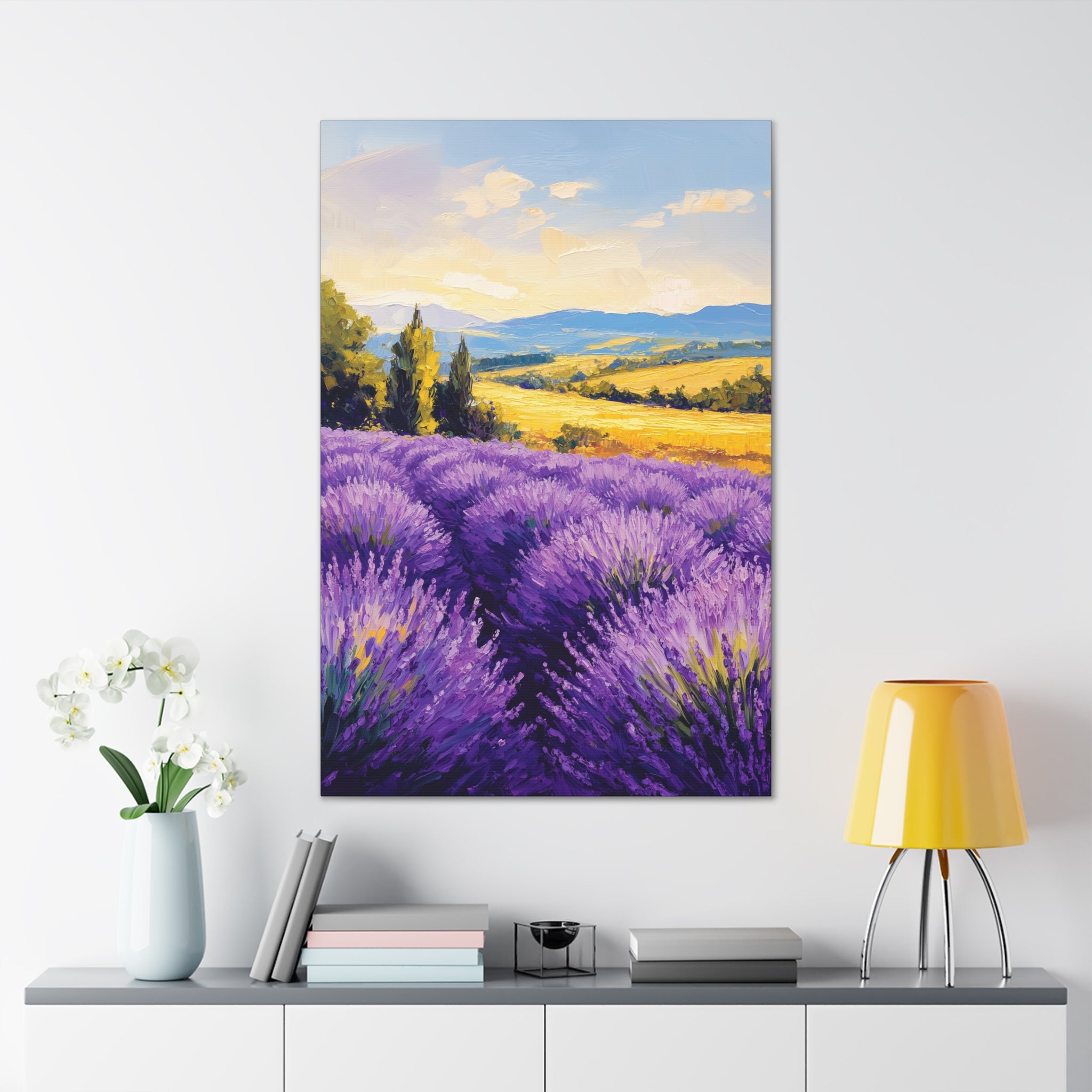 Impressionist Lavender Fields Canvas Wall Art - SynthFrame