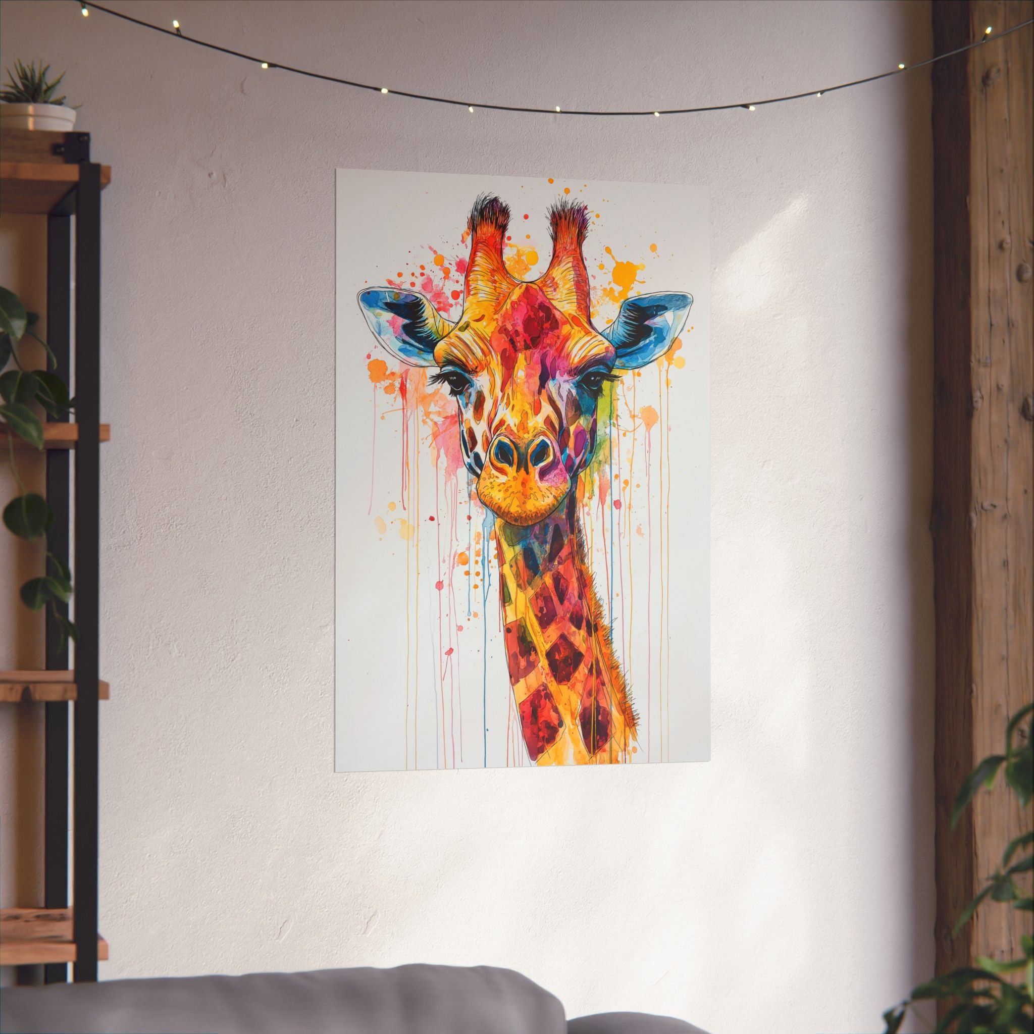 Watercolor Giraffe Poster