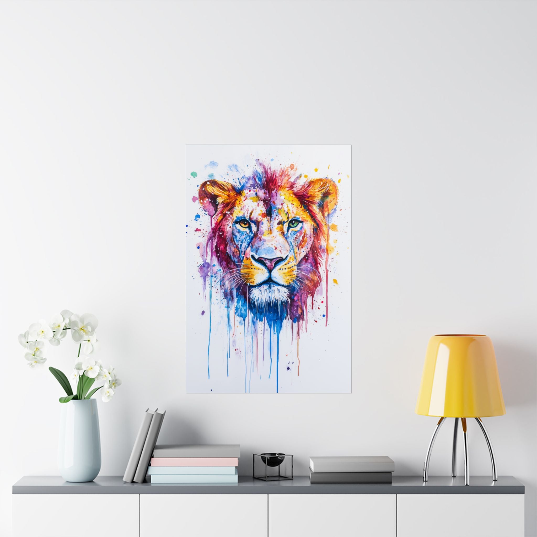 Watercolor Lion Poster