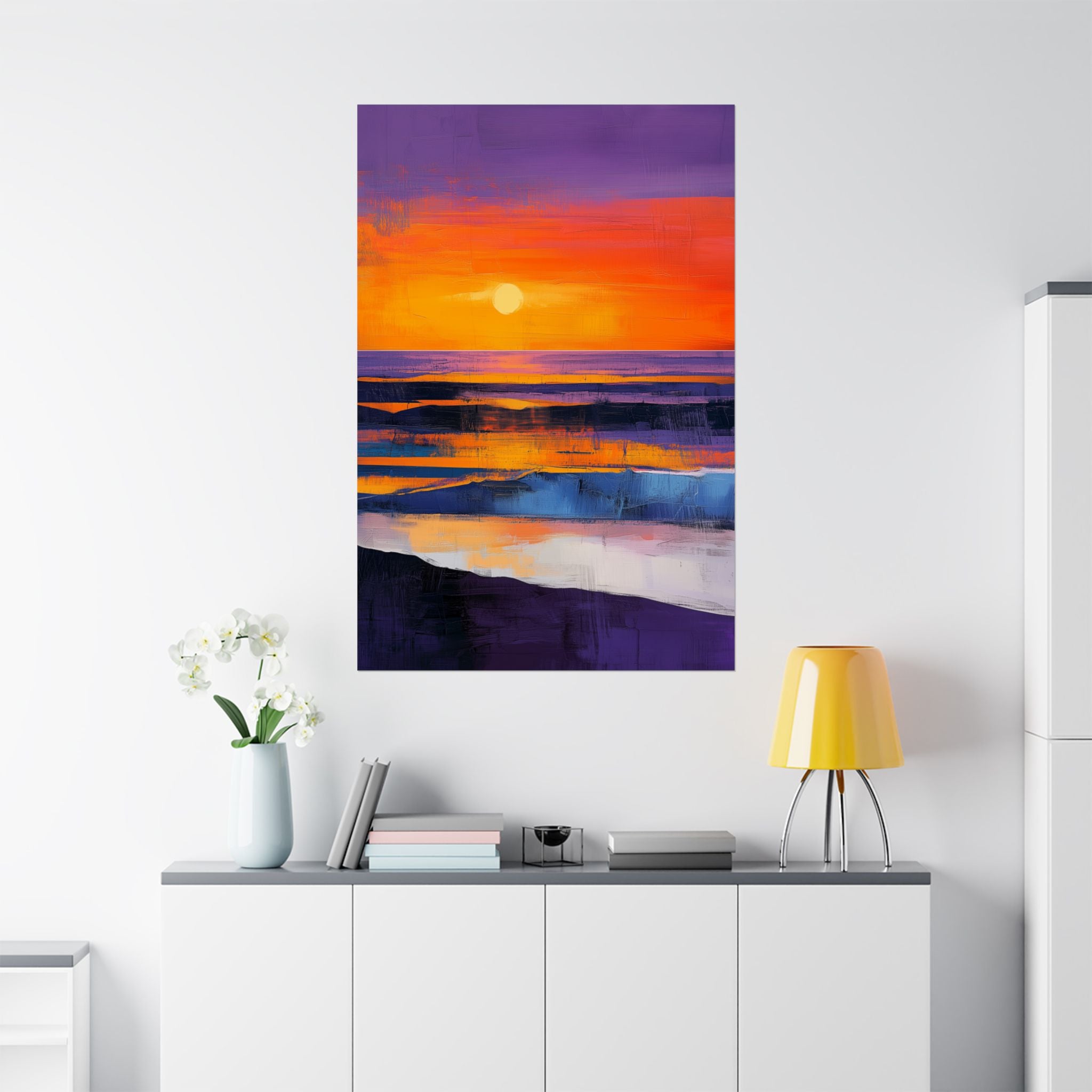 Abstract Coastal Sunset Poster Wall Art - SynthFrame