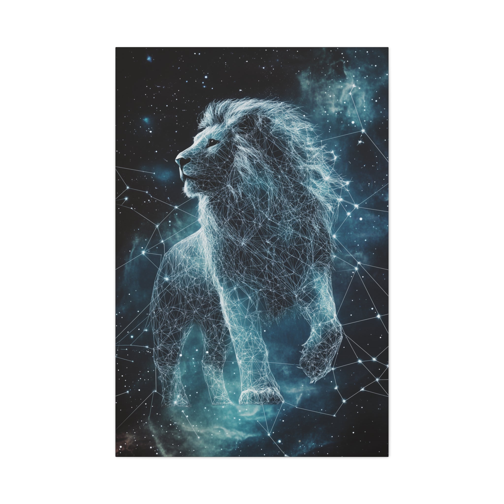 Constellation Lion Canvas Wall Art - SynthFrame