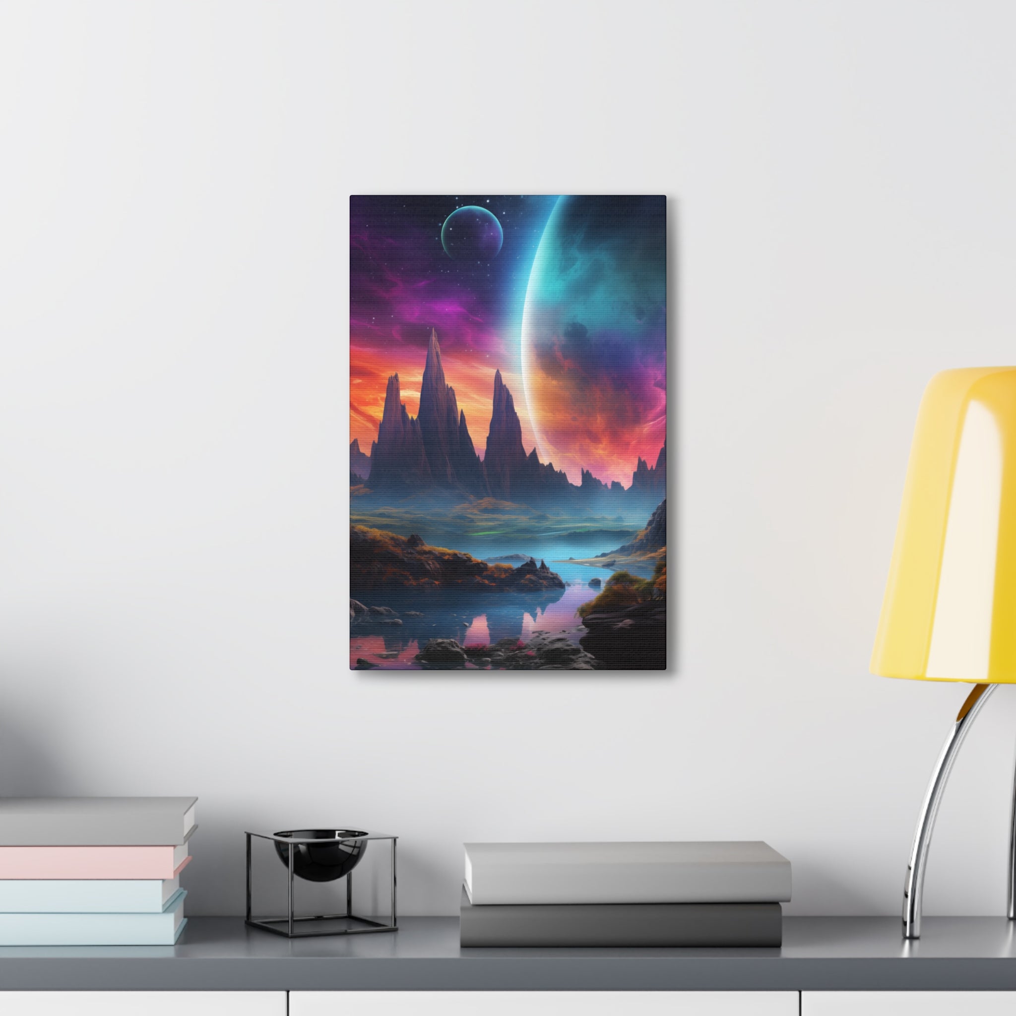 Vibrant Alien Planet 1 Canvas Wall Art - SynthFrame