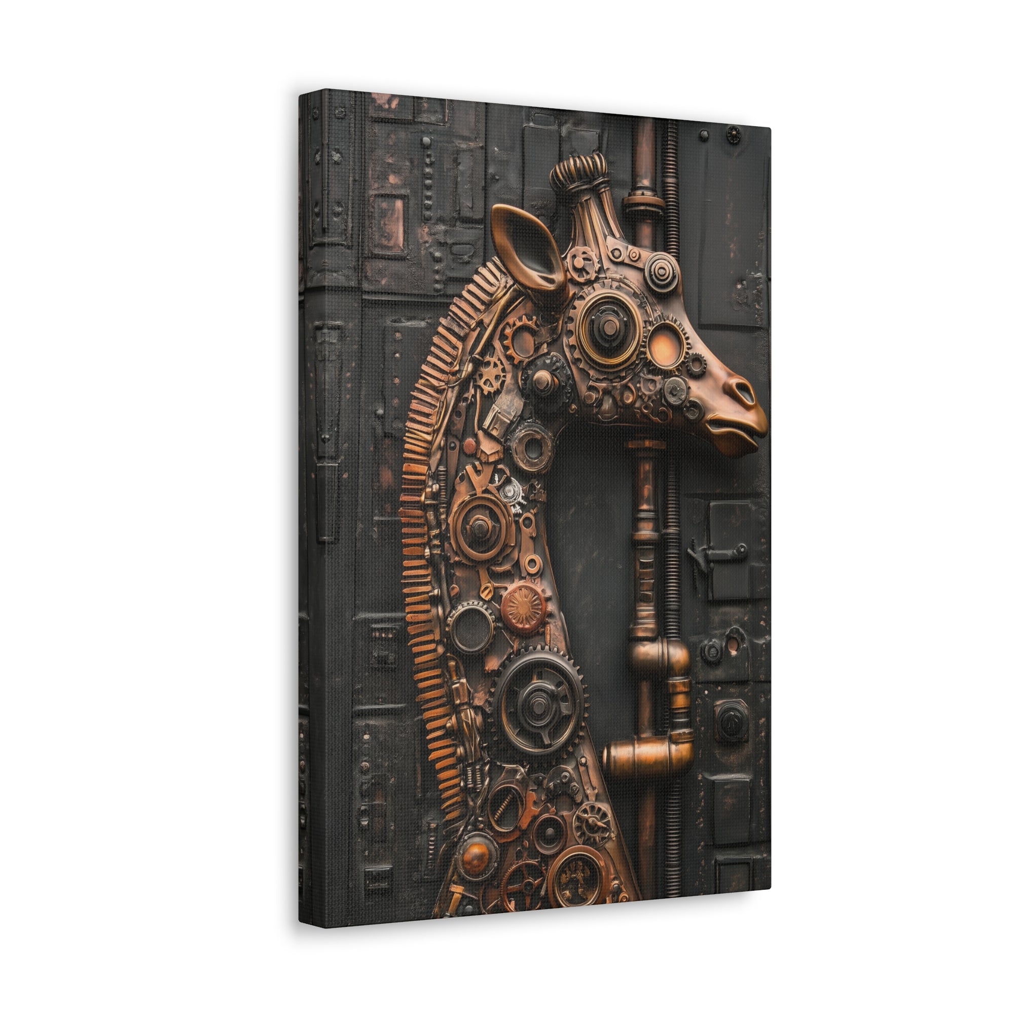 Steampunk Giraffe Canvas Wall Art - SynthFrame